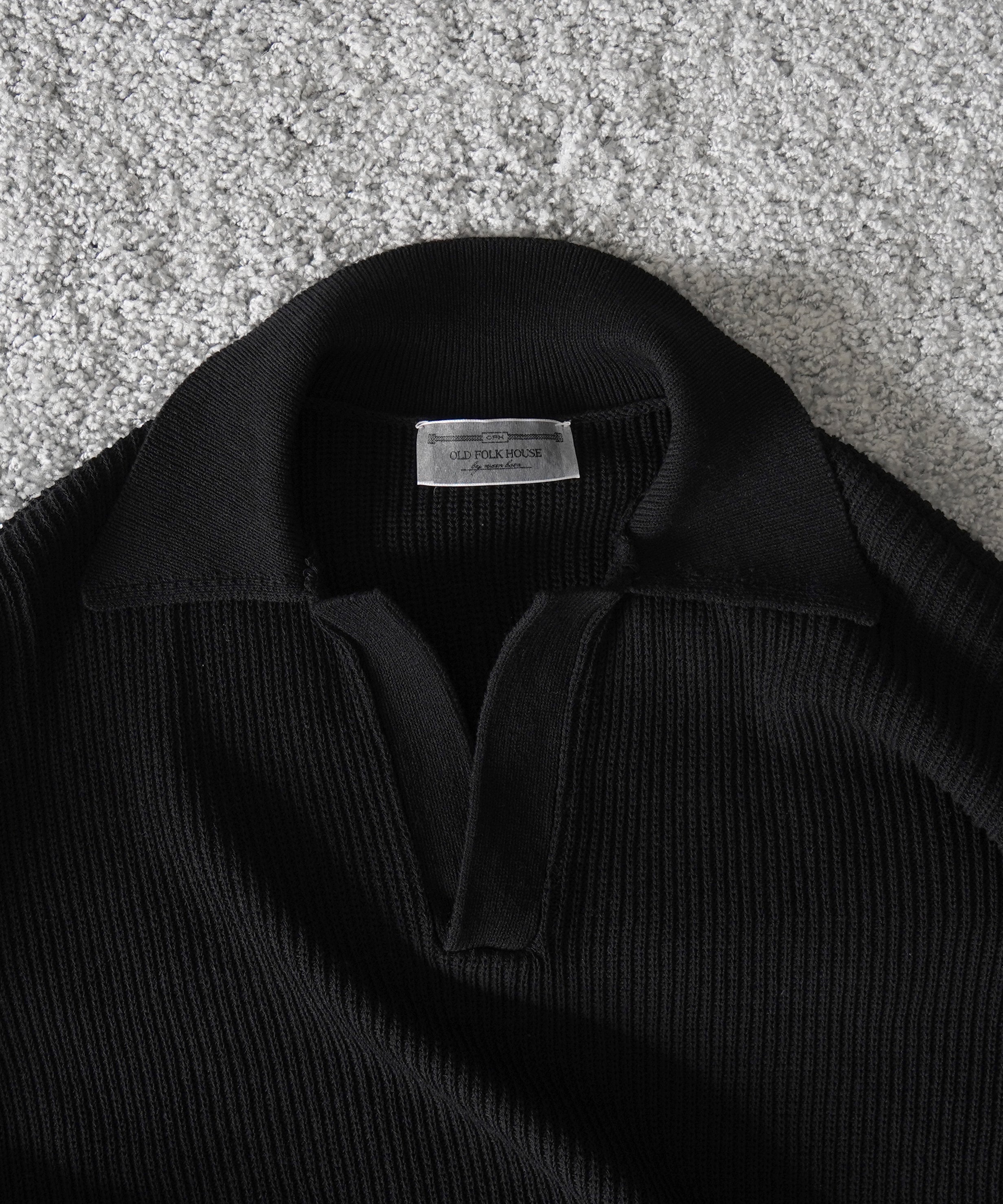 OLD FOLK HOUSE Skipper knit "BLACK"
