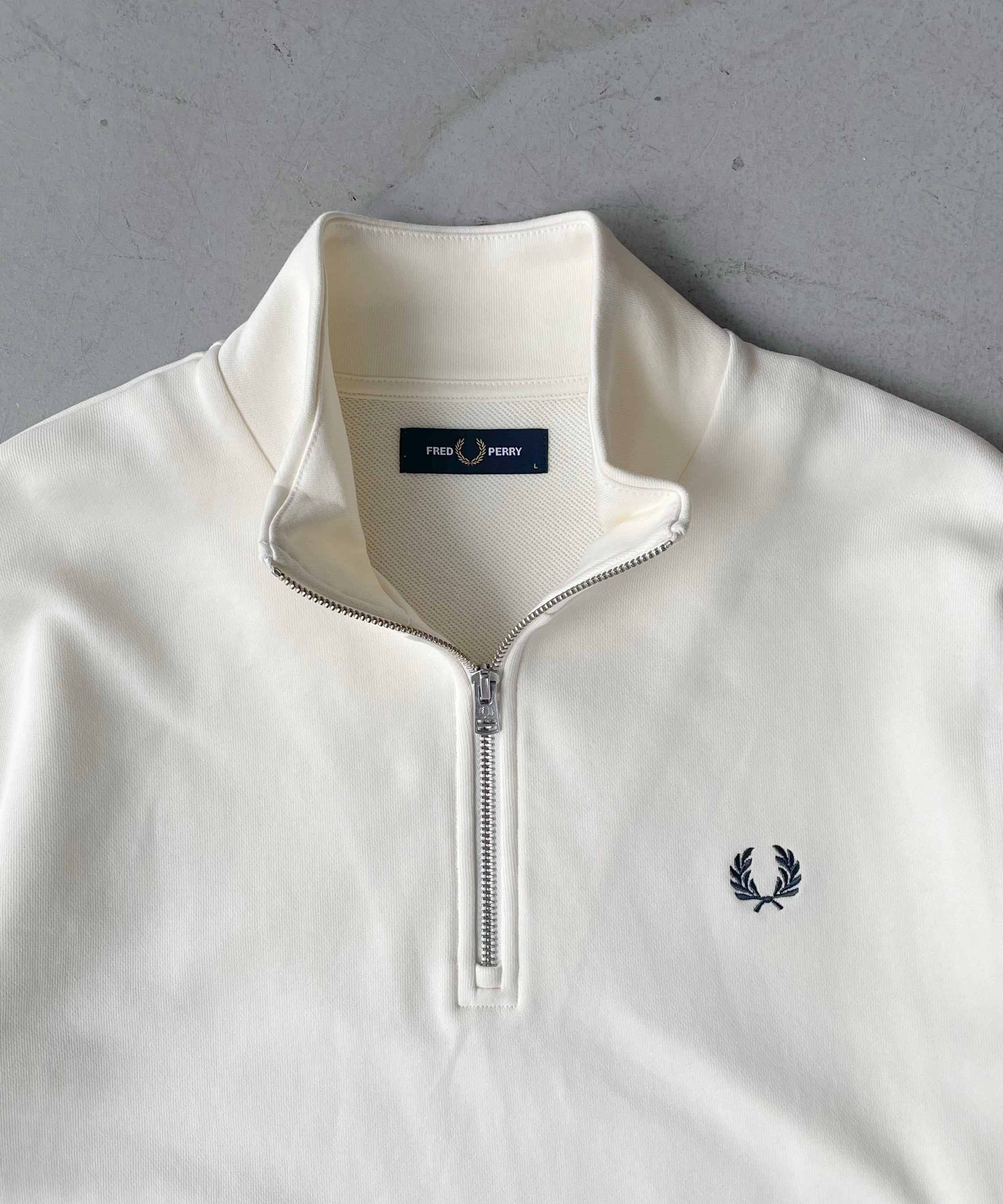 FRED PERRY Half zip sweatshirt "ECRU"