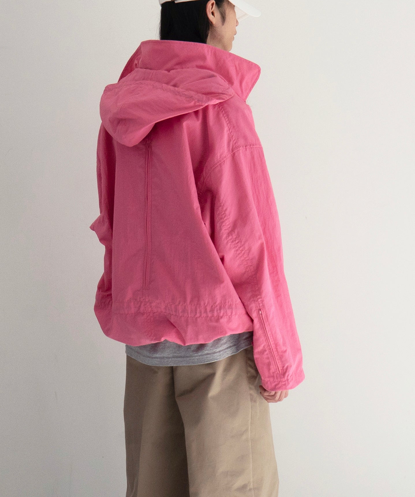 PHINGERIN Crushed nylon full pack jacket "B:PINK"