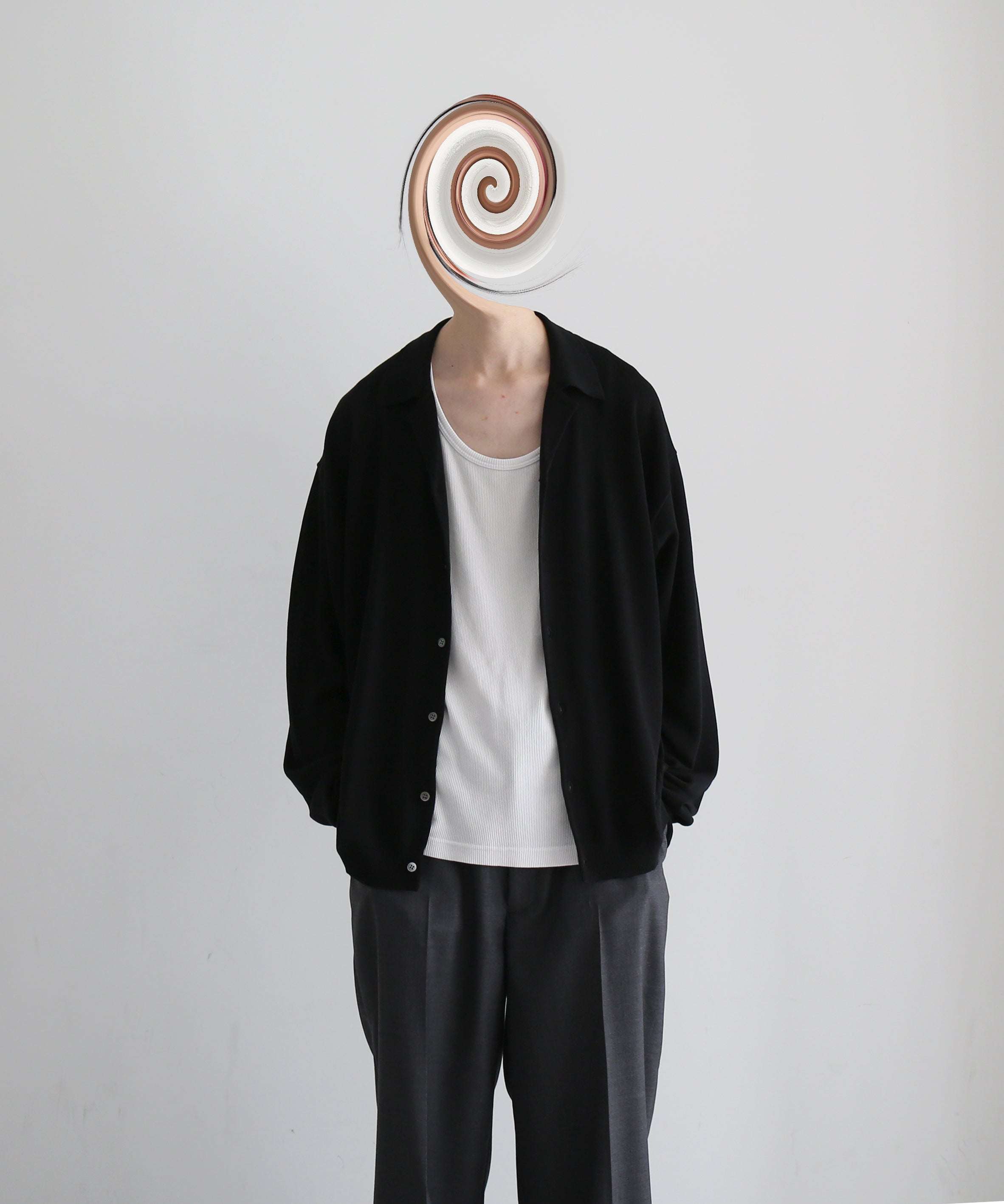 crepuscule【クレプスキュール】【EXCLUSIVE】Open collar knit shirt