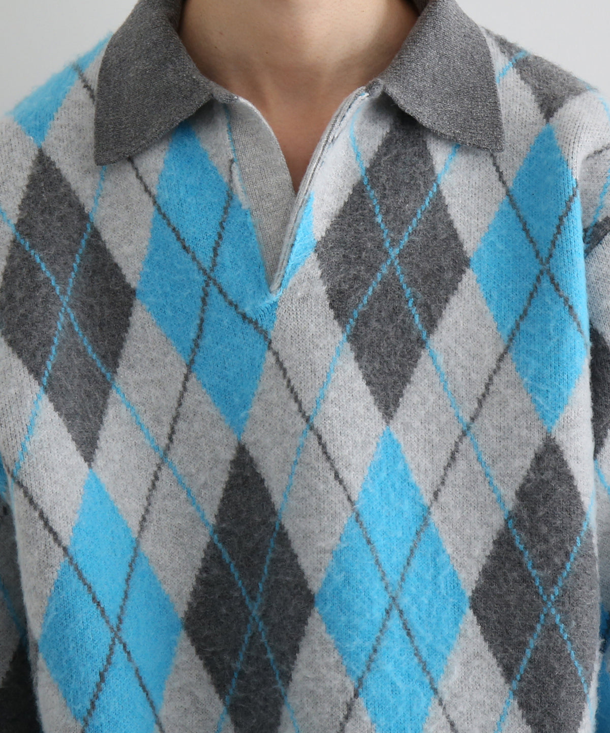 【Pre order】KAIKO Domestic knit polo shirt "FIGURE BLUE"