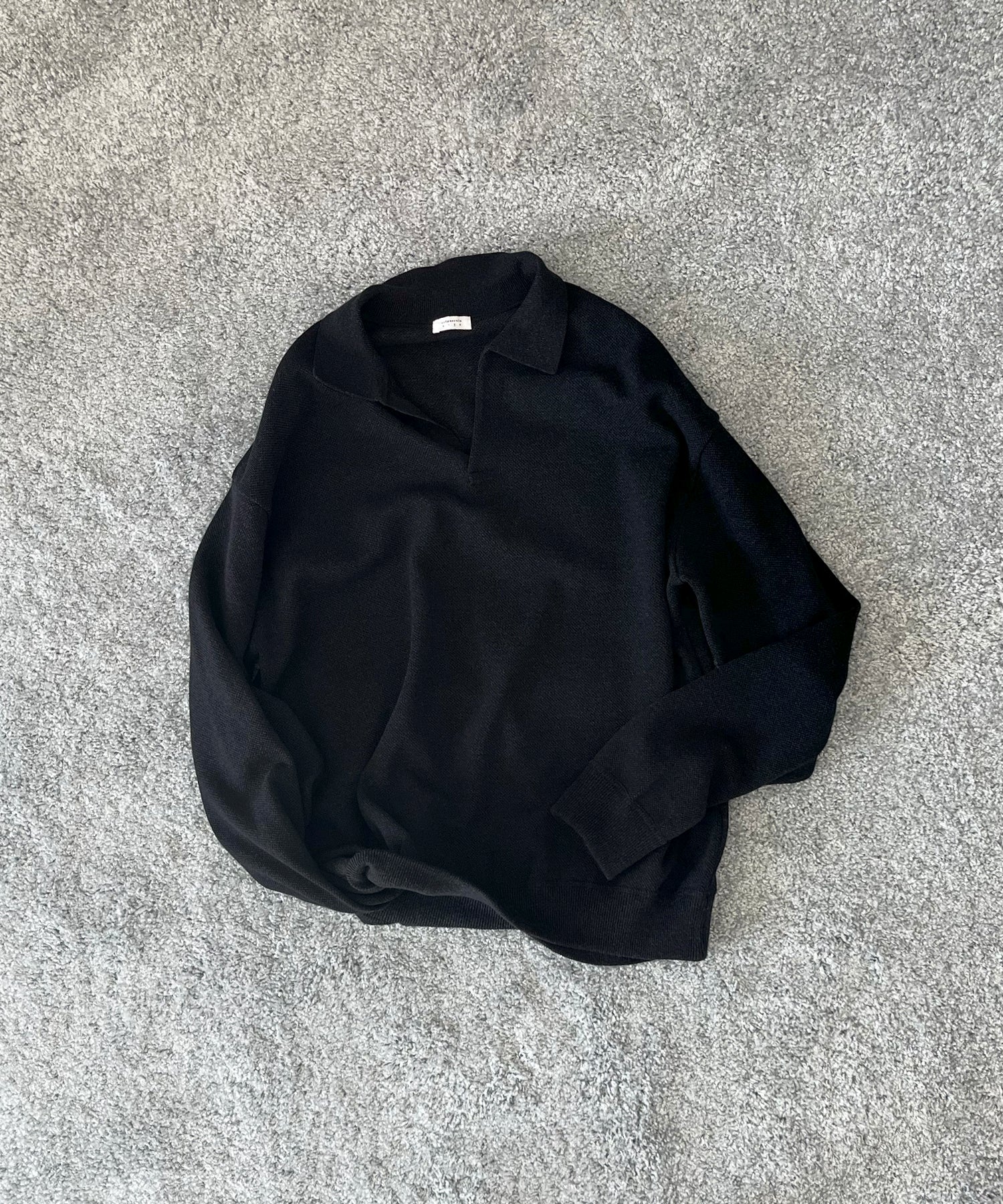 【EXCLUSIVE】crepuscule Co/ra moss stitch skipper "BLACK"