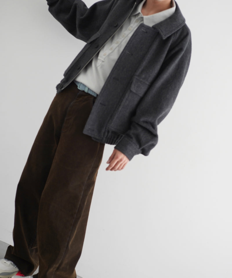 AURALEE Hairy wool mohair chambray blouson “DARK GRAY”
