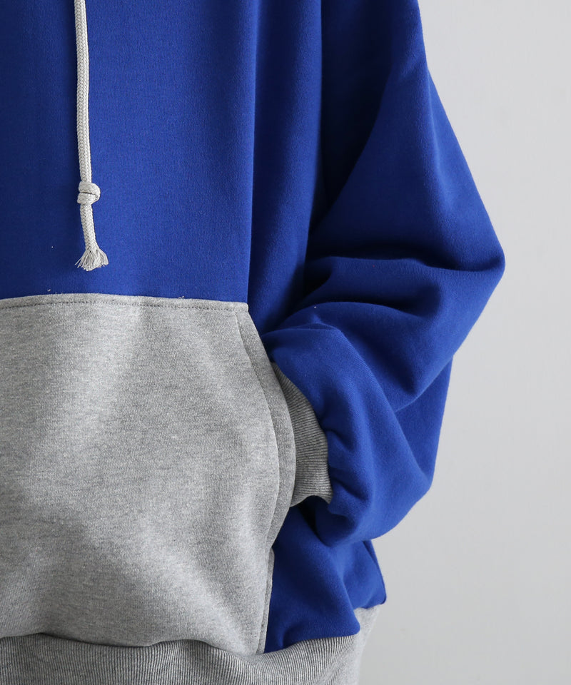 KOOKY ZOO 2Tone hoodie "BLUE×GREY"