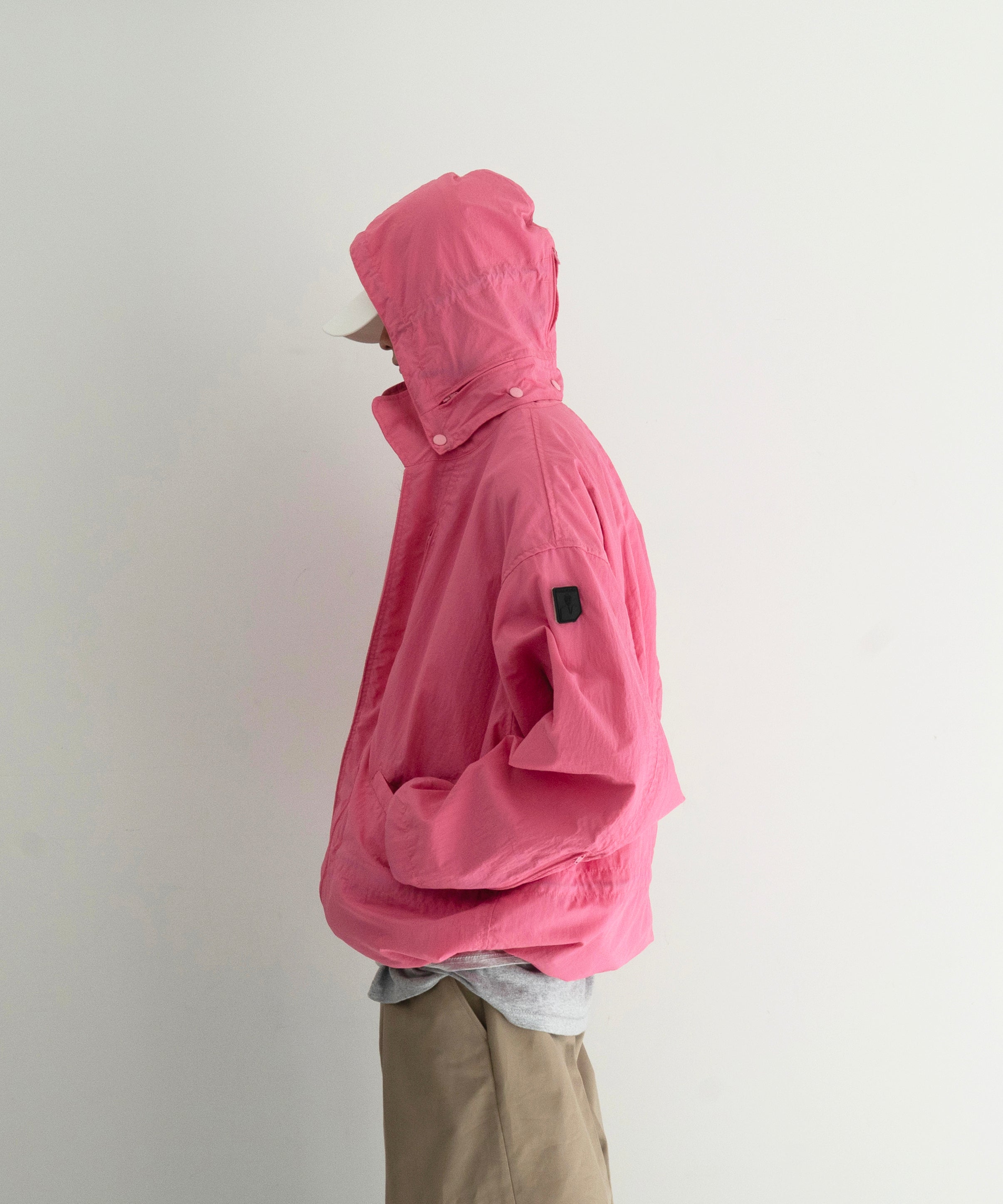 PHINGERIN Crushed nylon full pack jacket "B:PINK"
