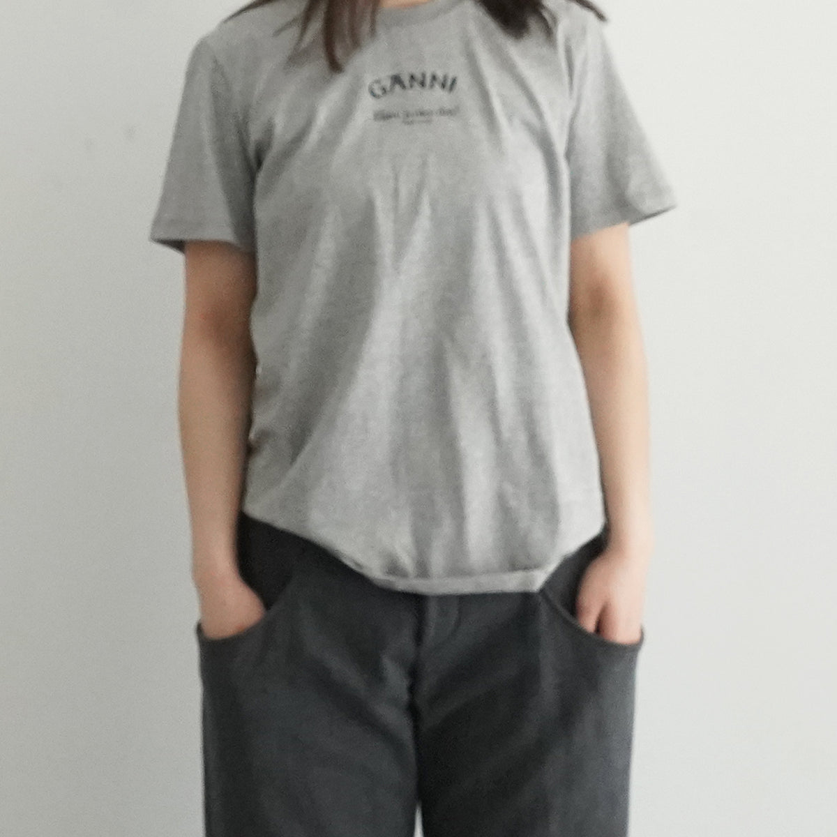 Ganni【ガニー】thin jersey relaxed o-neck t-shirt 