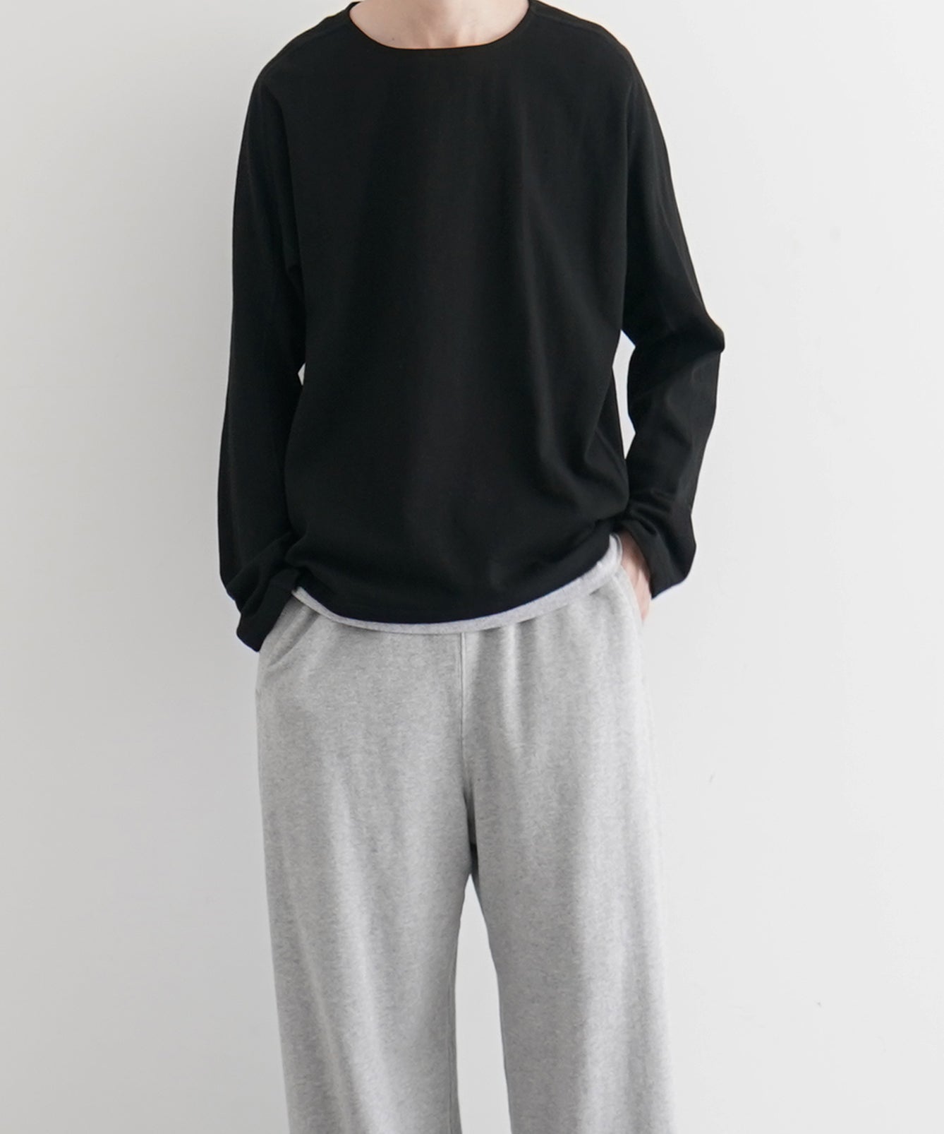 OPPOSE DUALITY Long sleeve t-shirt cotton "BLACK"