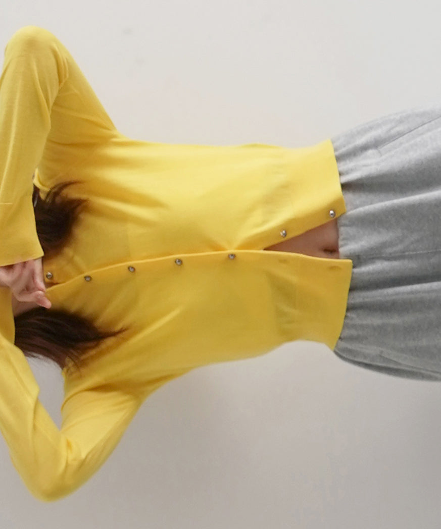 FAX COPY EXPRESS Summer garden ultra-thin fitted top "YELLOW"