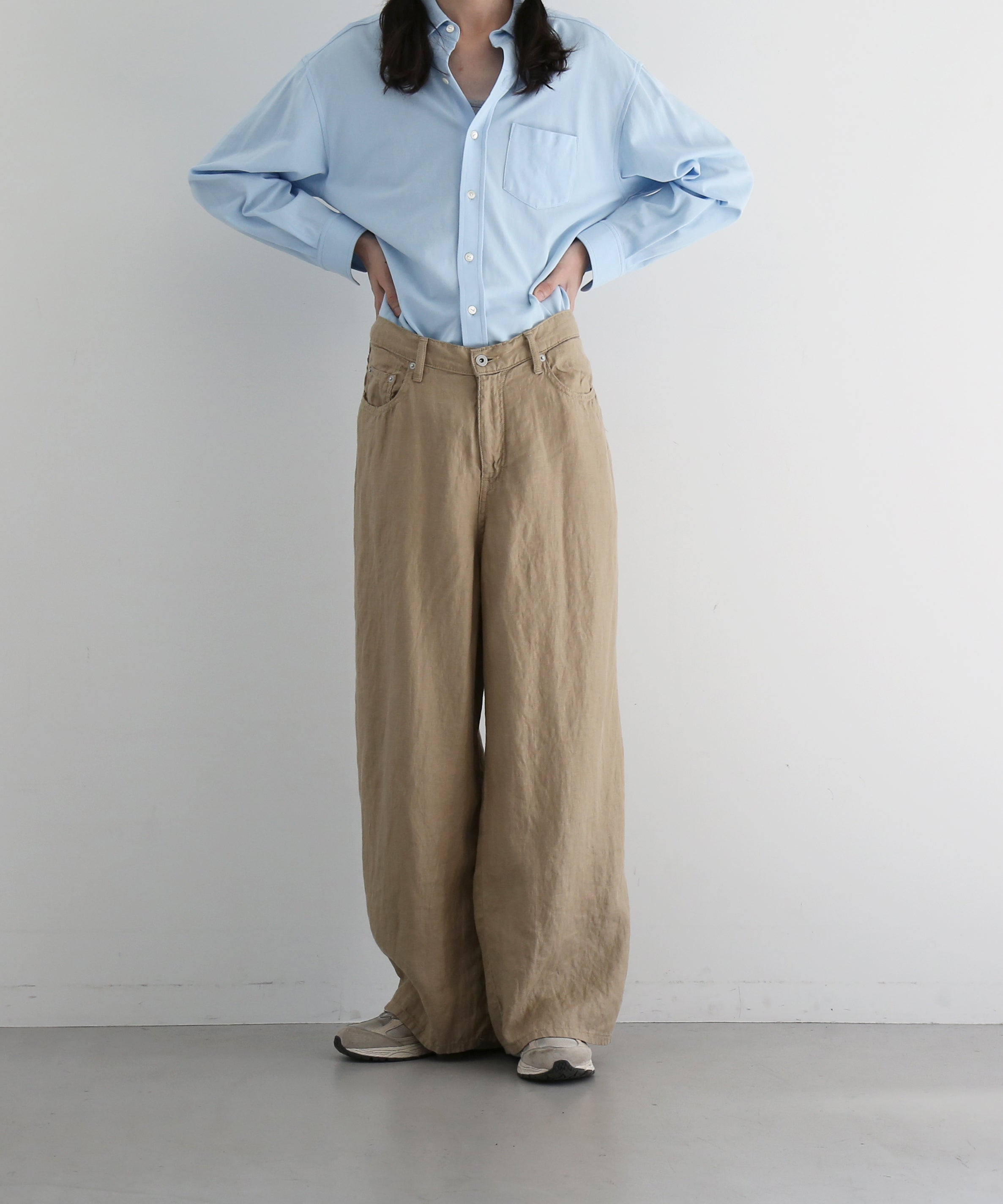 DIGAWEL Puckering wide pants "CAMEL"