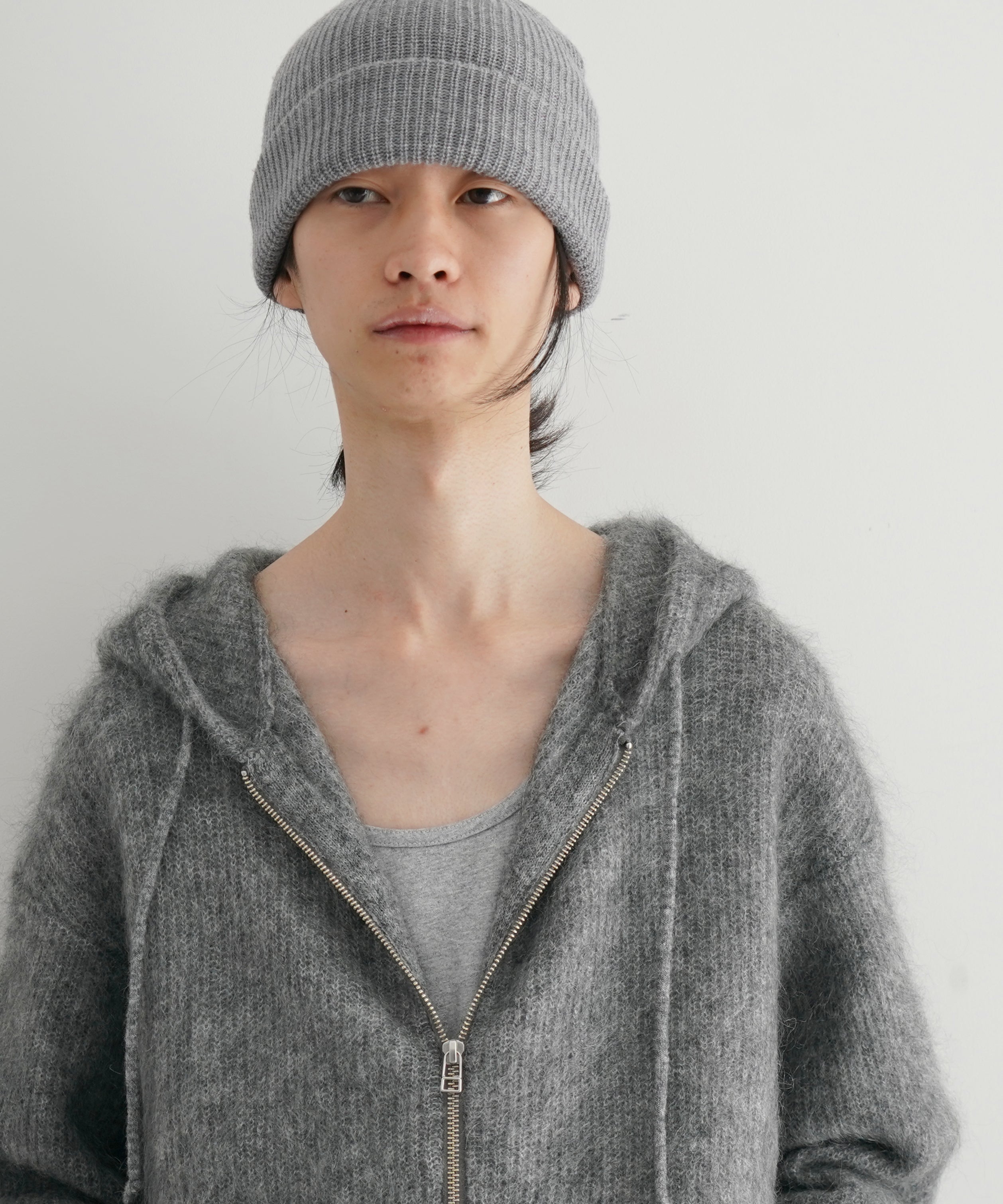 【EXCLUSIVE】crepuscule Mohair zip parka "M.GRAY"