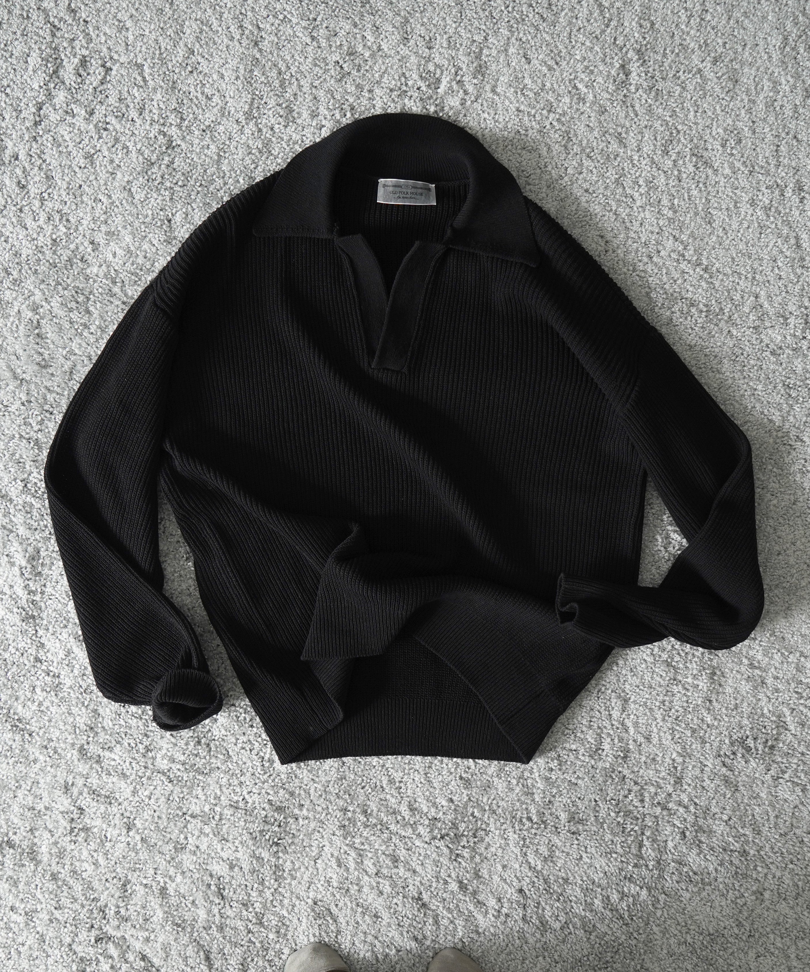 OLD FOLK HOUSE Skipper knit "BLACK"