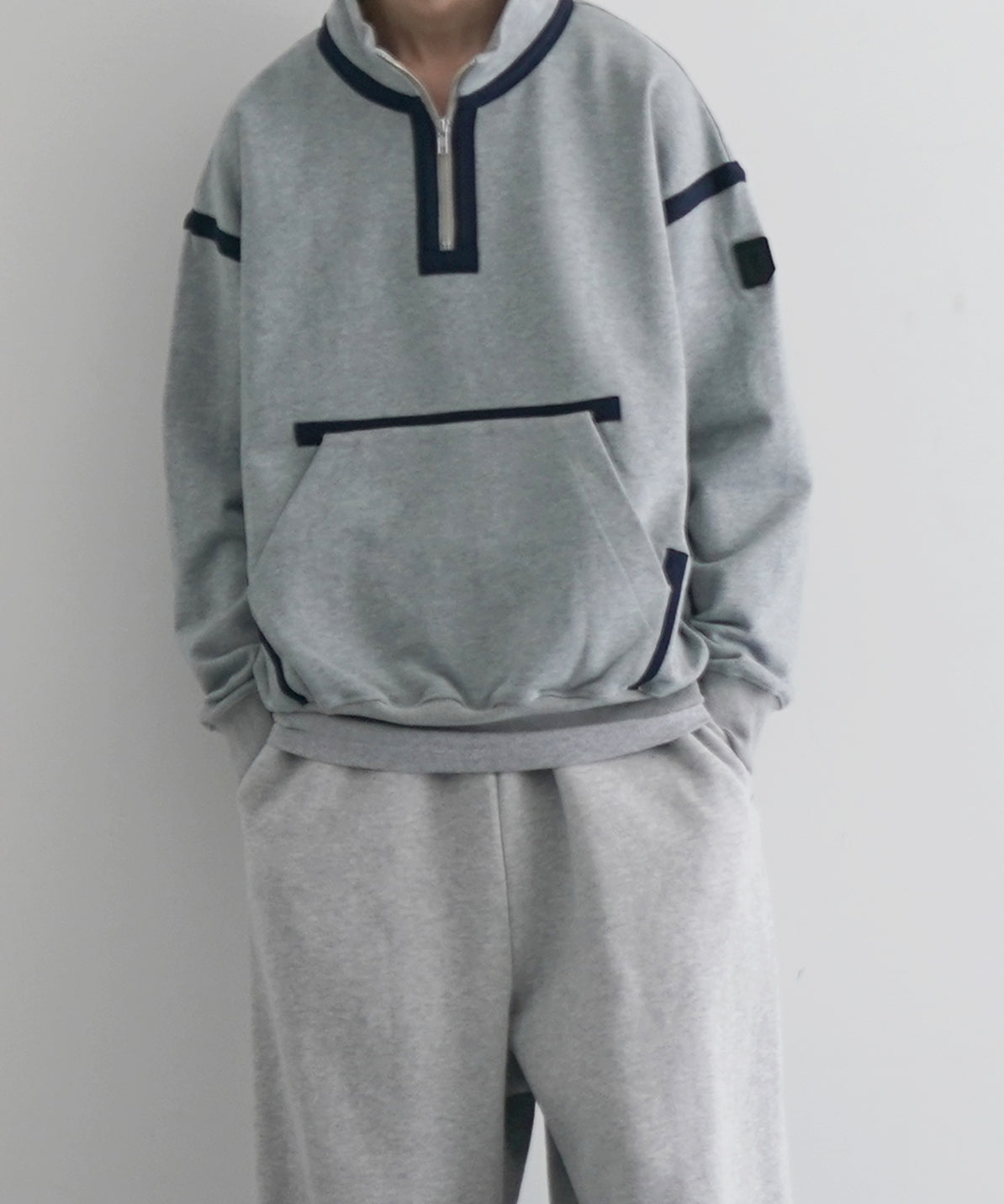 PHINGERIN Quarter zip sweatshirt "A:HEATHER GREY"