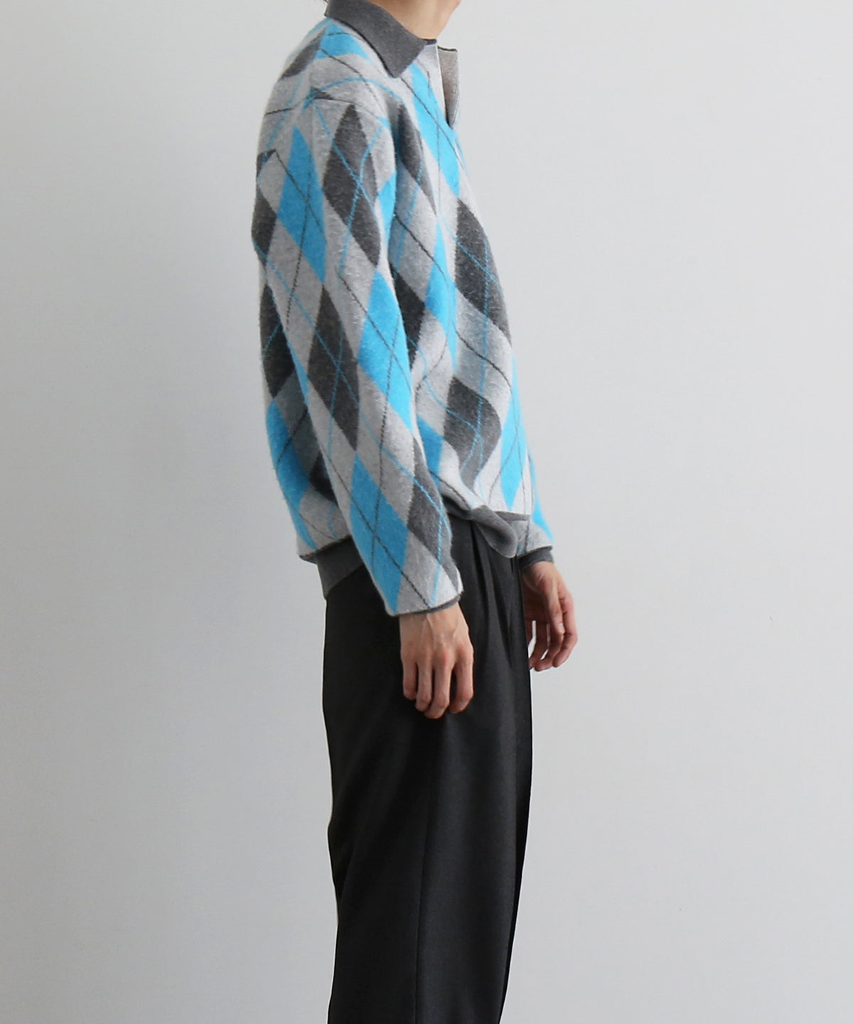 【Pre order】KAIKO Domestic knit polo shirt "FIGURE BLUE"