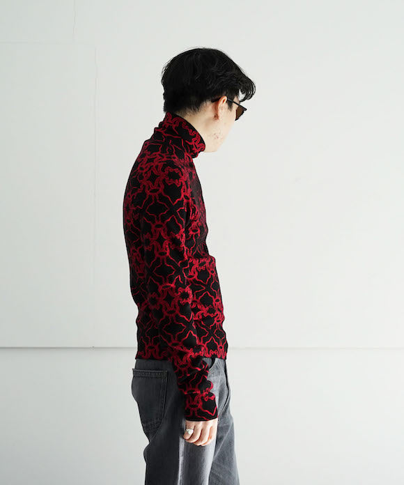 LUUDAN SLIM JACQUARD KNIT TURTLENECK 