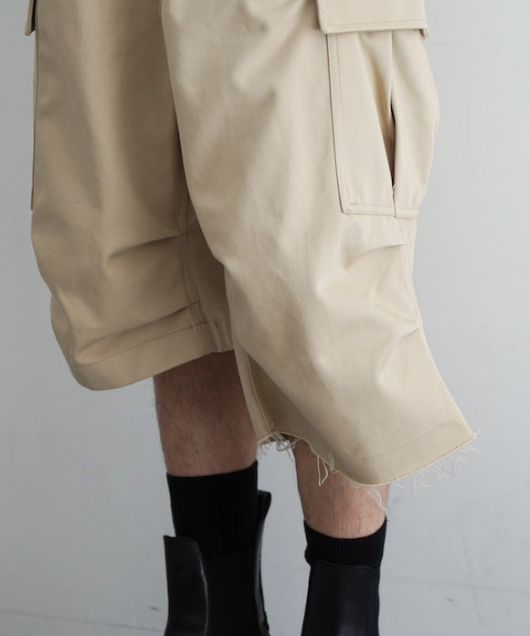 NEONSIGN Drill Cargo Shorts "BEIGE"