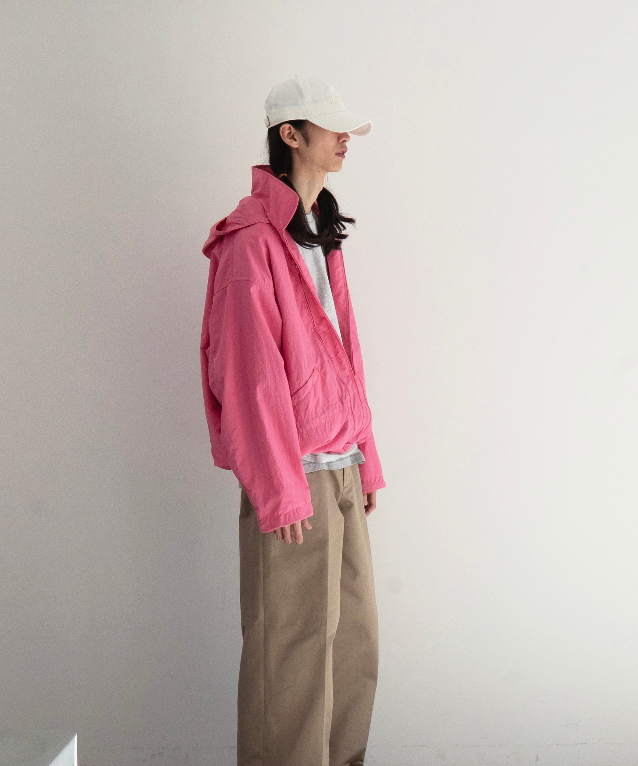PHINGERIN Crushed nylon full pack jacket "B:PINK"