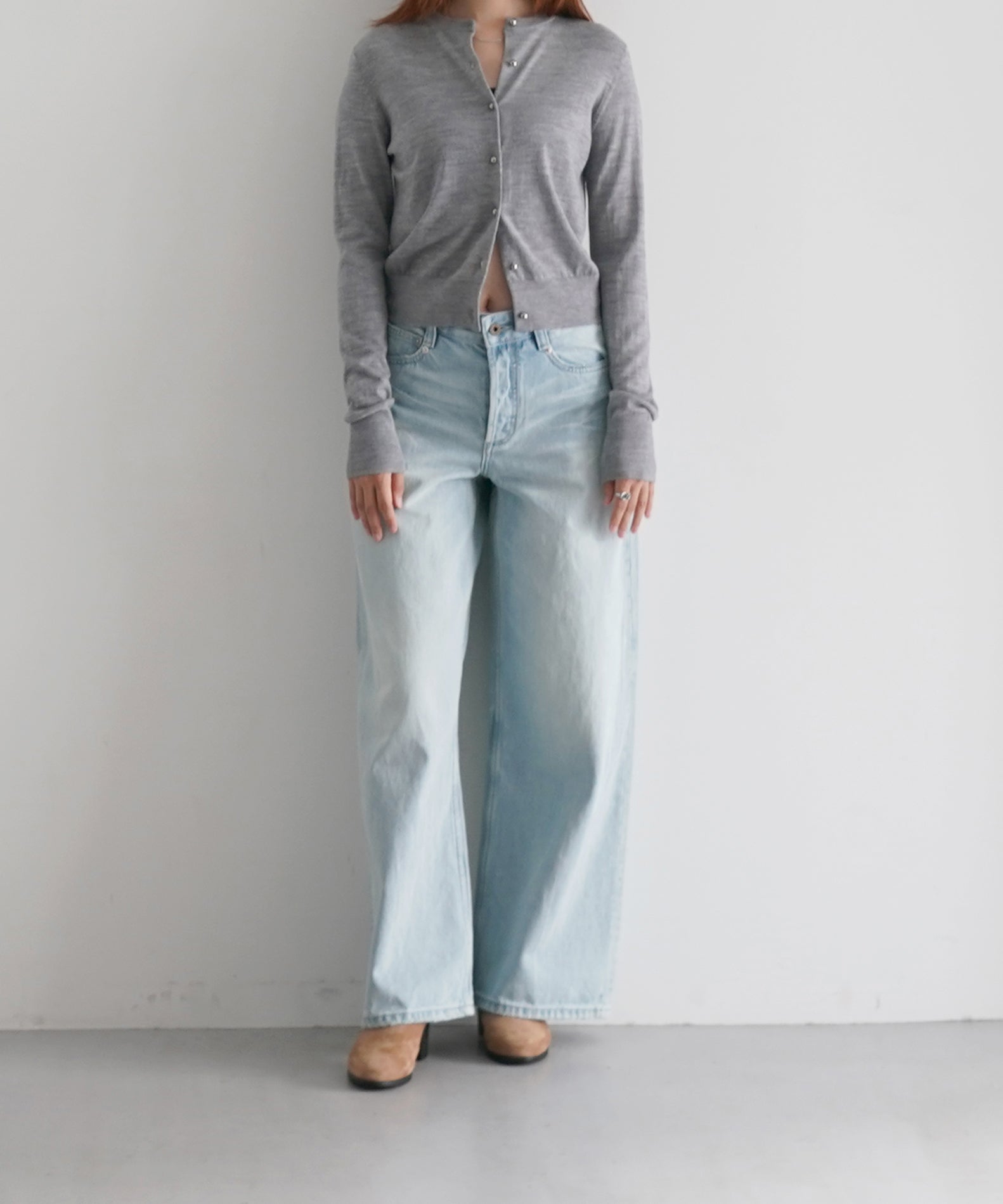 FAX COPY EXPRESS Summer garden ultra-thin fitted top "LIGHT GRAY"