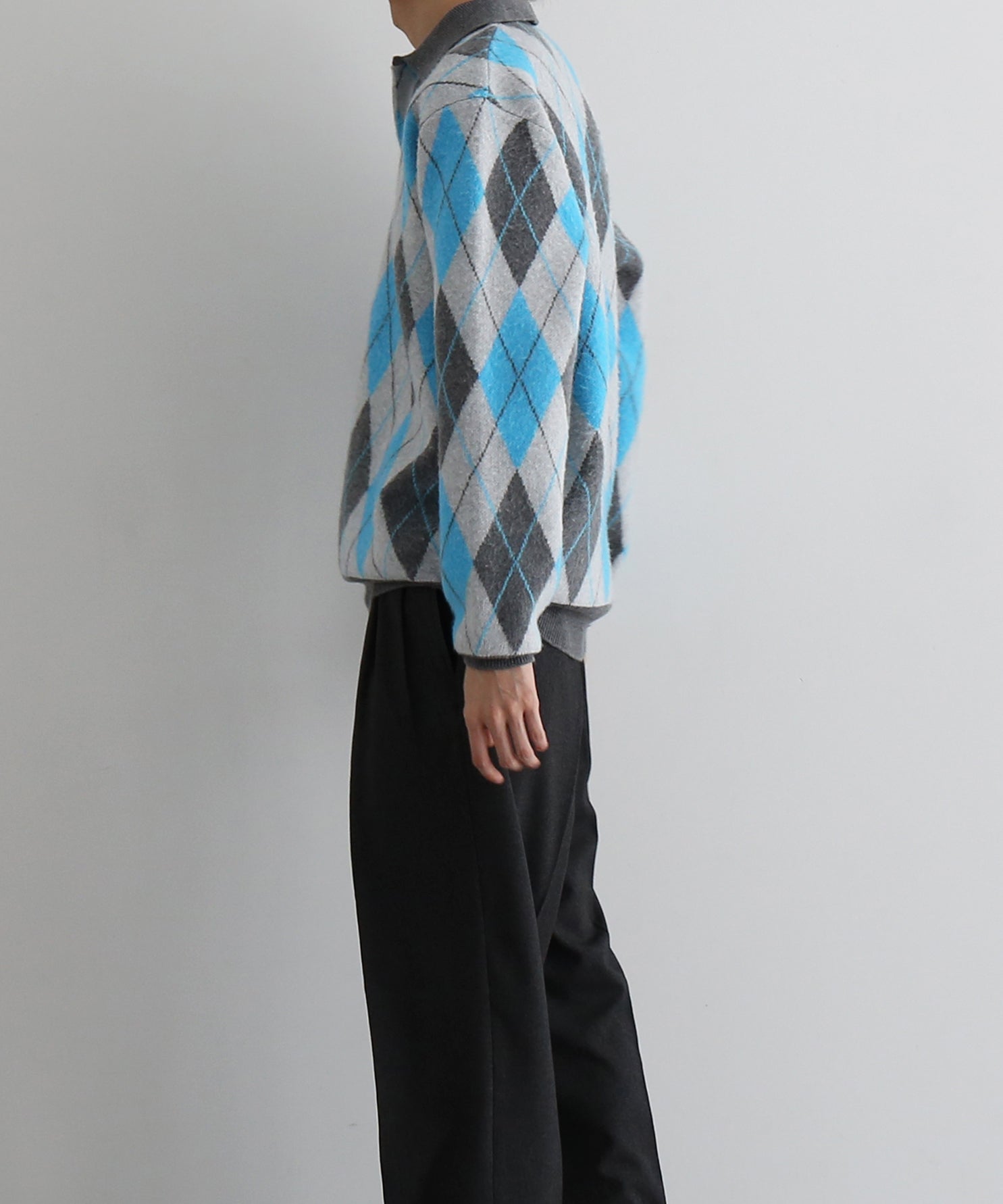 【Pre order】KAIKO Domestic knit polo shirt "FIGURE BLUE"