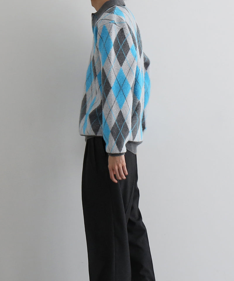 【Pre order】KAIKO Domestic knit polo shirt "FIGURE BLUE"