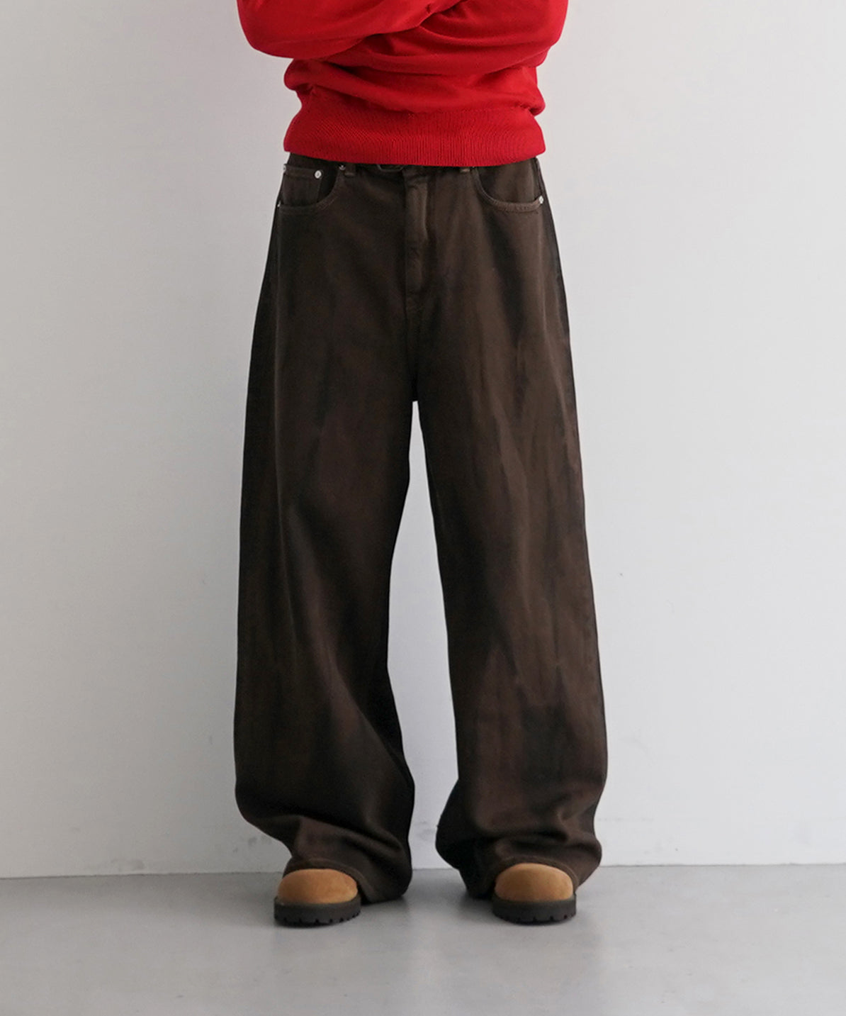 GANNI Overdyed heavy denim baggy jeans "CHICORYCOF"