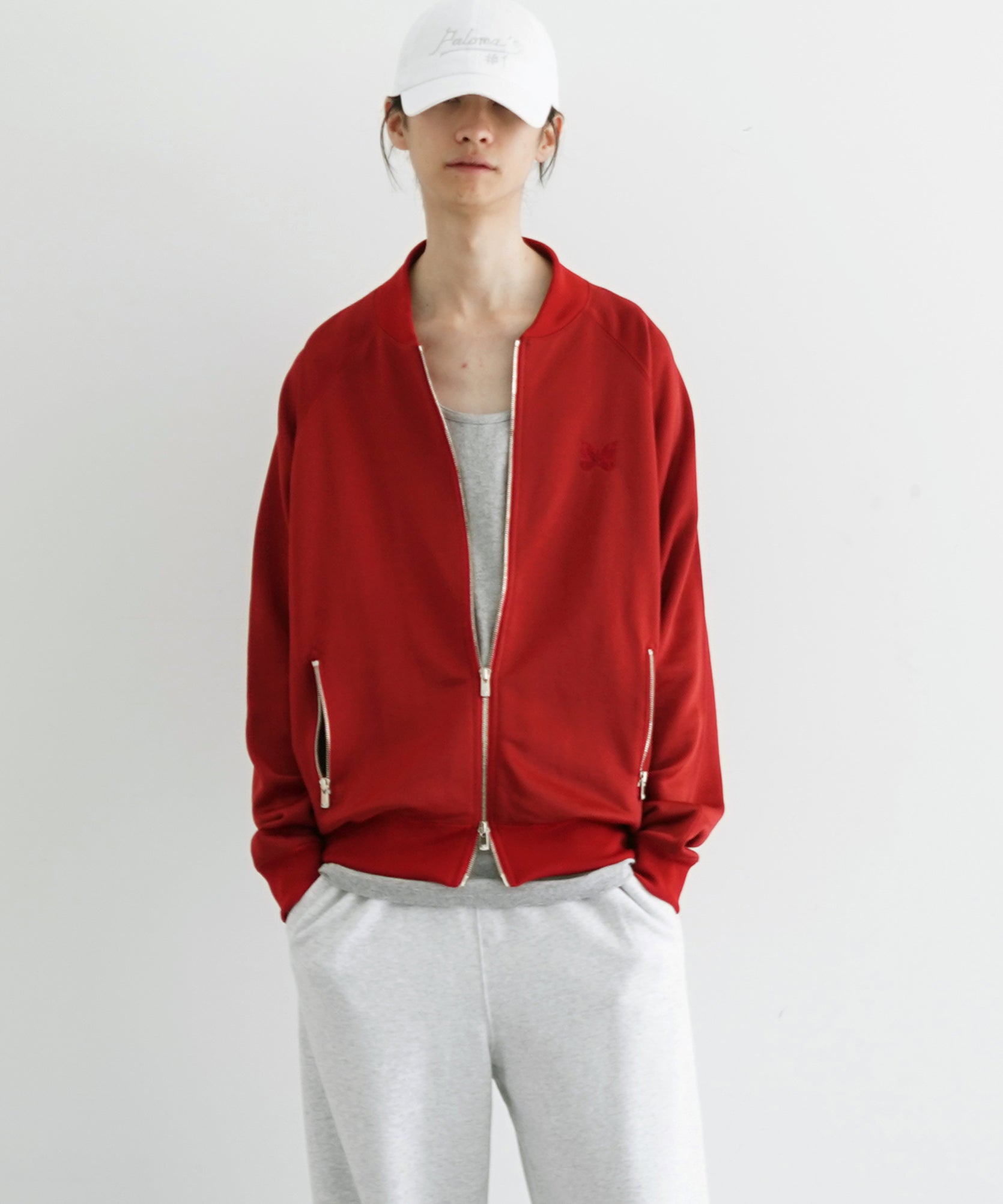 NEEDLES Dolman sleeve track jacket - bright jersey "RED"