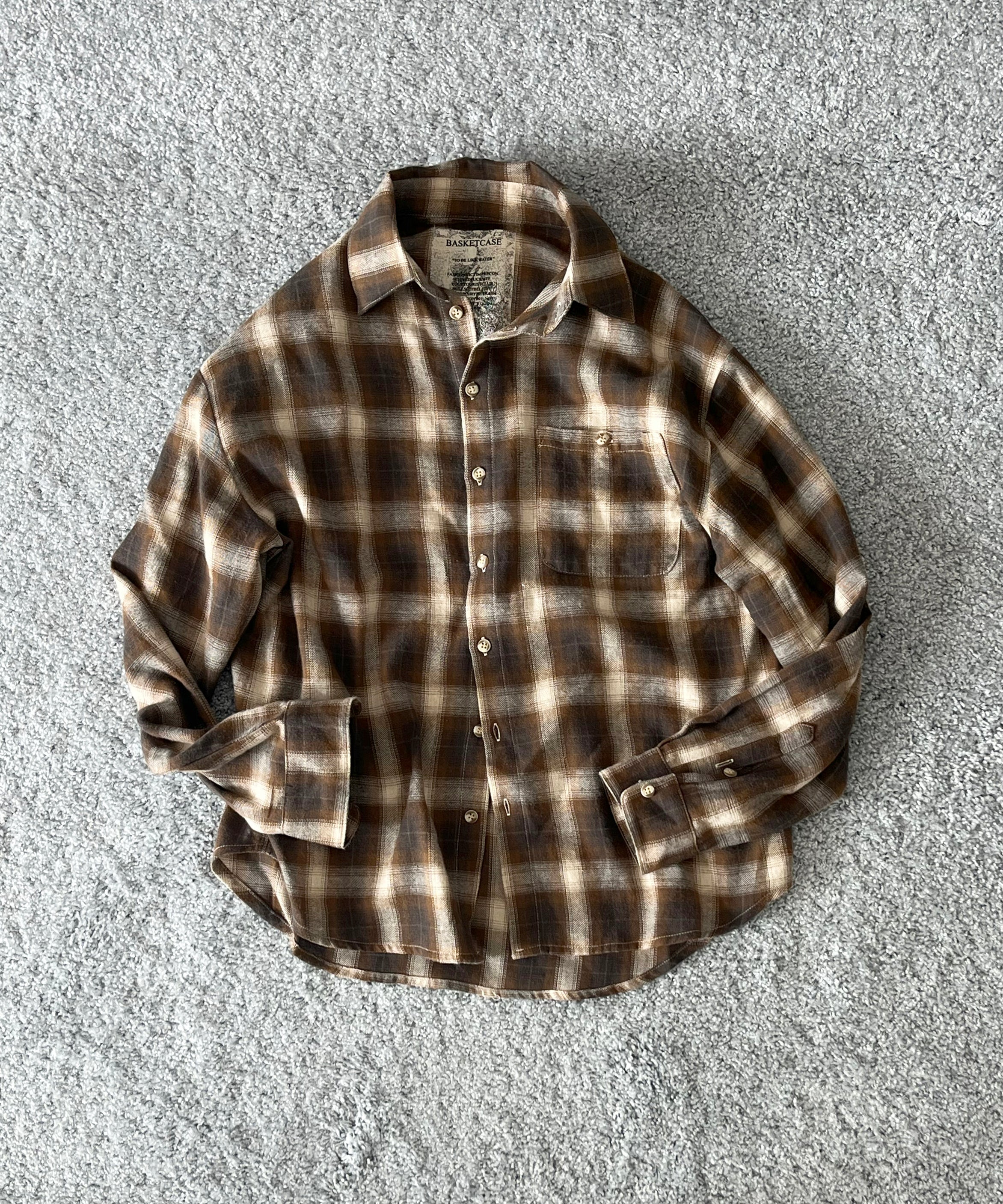 Basketcase Hench,plaid evening shirt "BROWN CHECK"