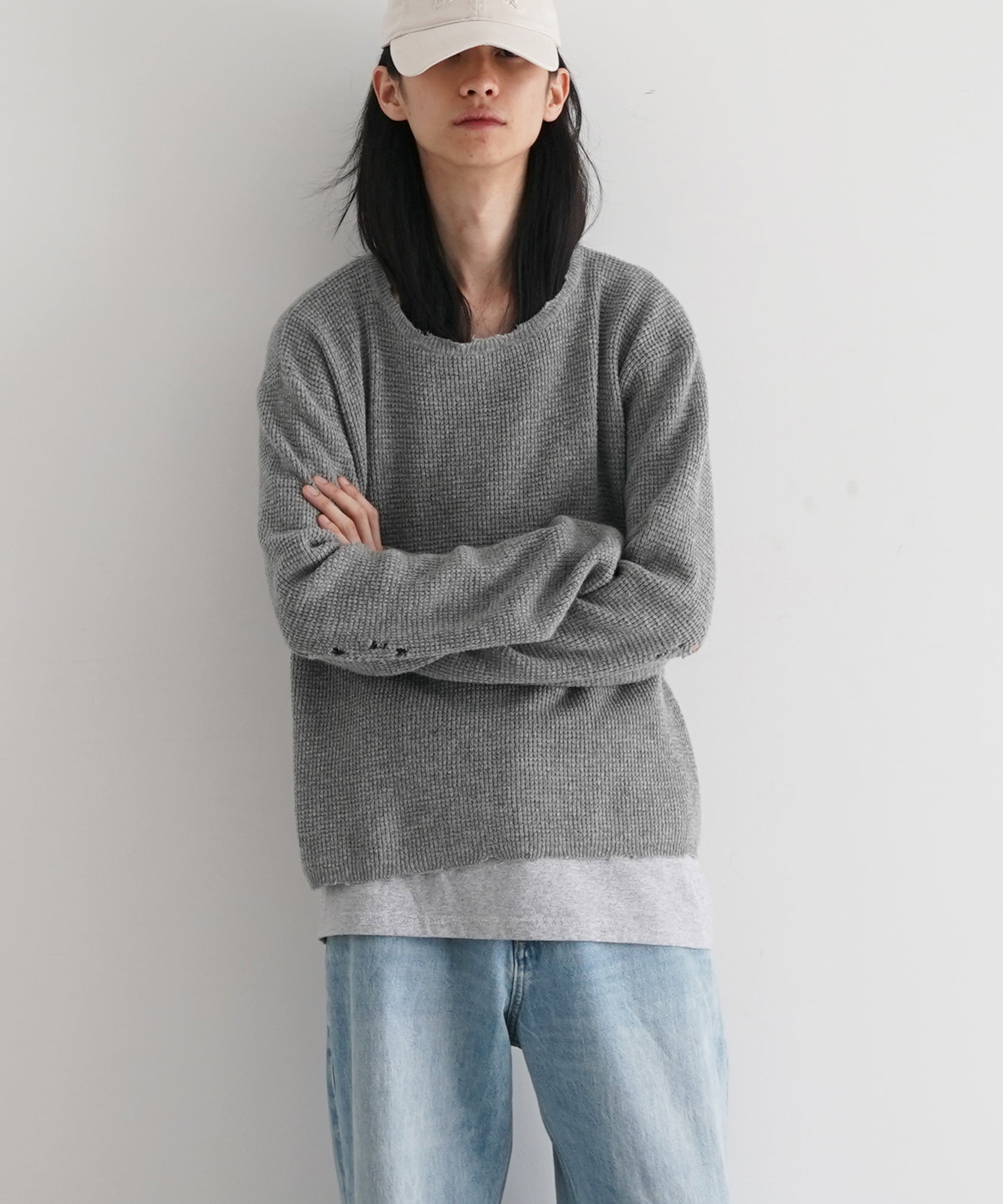 SECOND/LAYER Friends pullover sweater "DOVE GREY"
