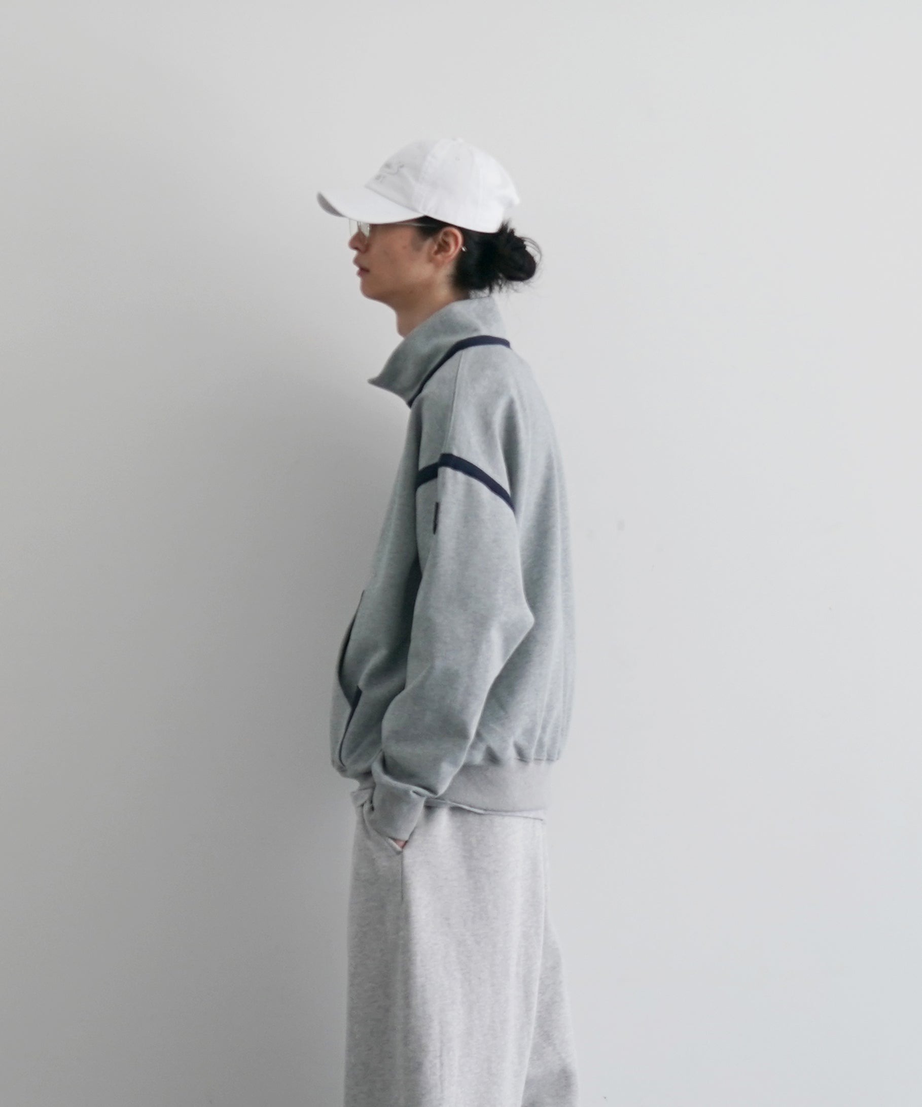 PHINGERIN Quarter zip sweatshirt "A:HEATHER GREY"