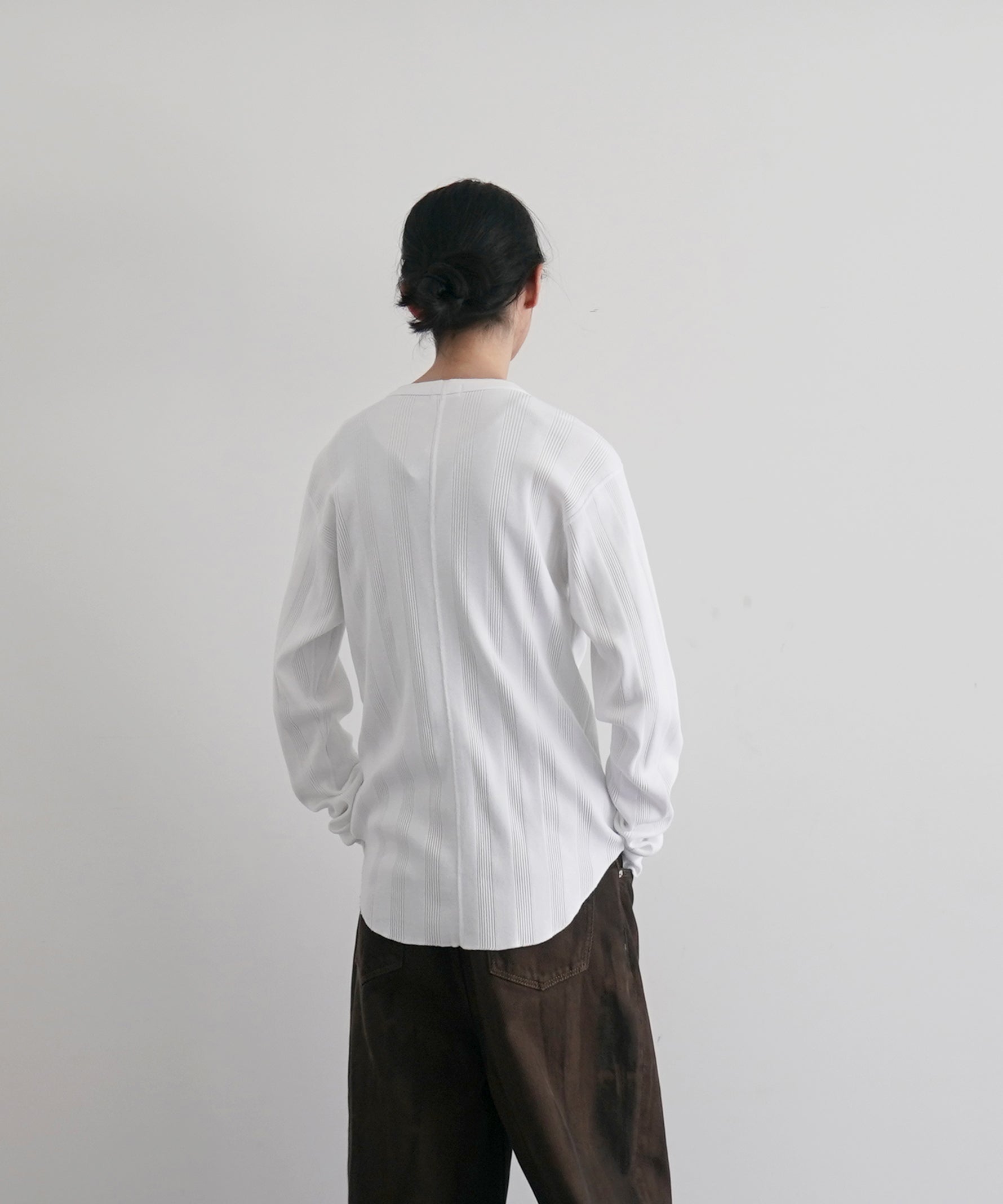 UNUSED Us2484 rib long sleeve tee "WHITE"