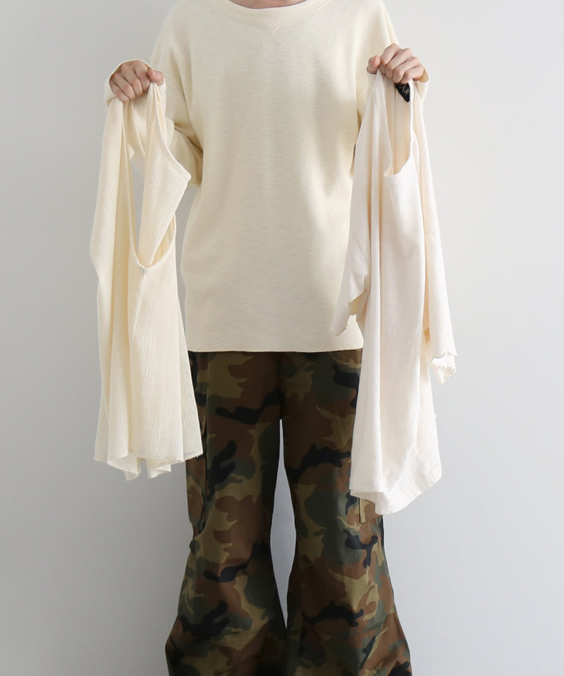 FAF(FAKE AS FLOWERS) 3Layerd ls tee "ECRU"