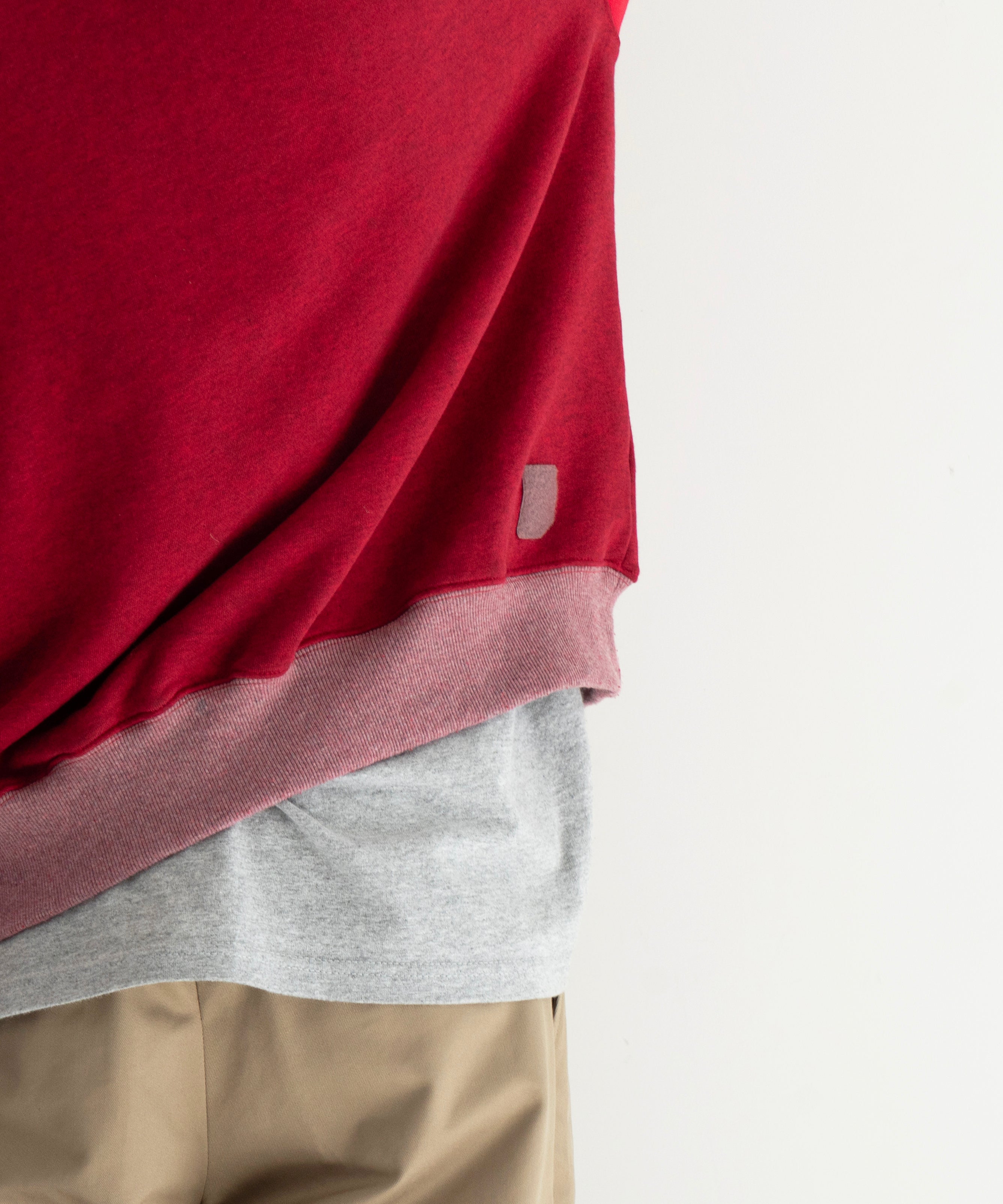 PHINGERIN Half-zip collar sweatshirt dyed heather "B:RED"