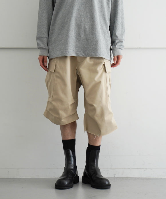 NEONSIGN Drill Cargo Shorts "BEIGE"