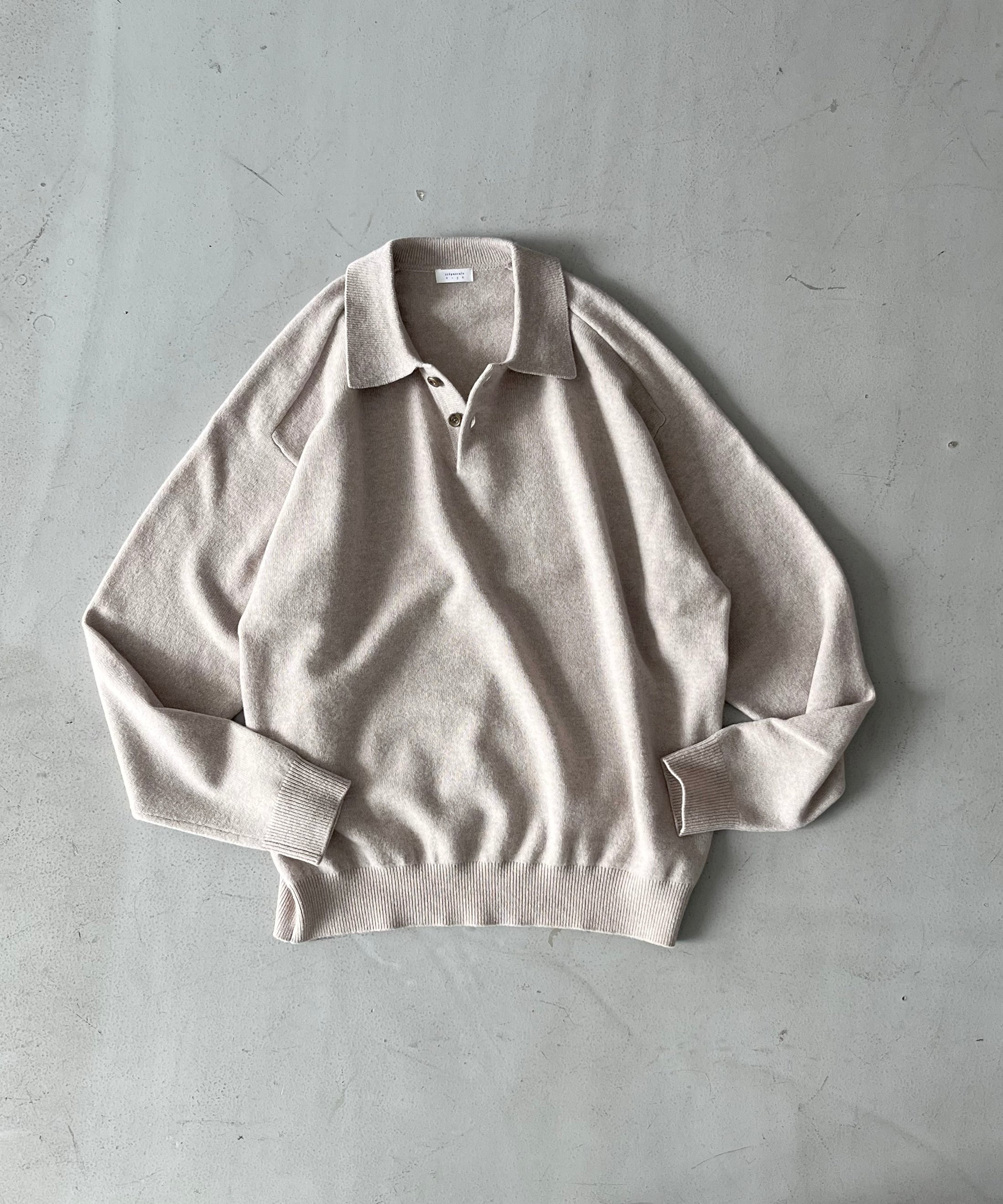 crepuscule M-g knit polo "BEIGE"