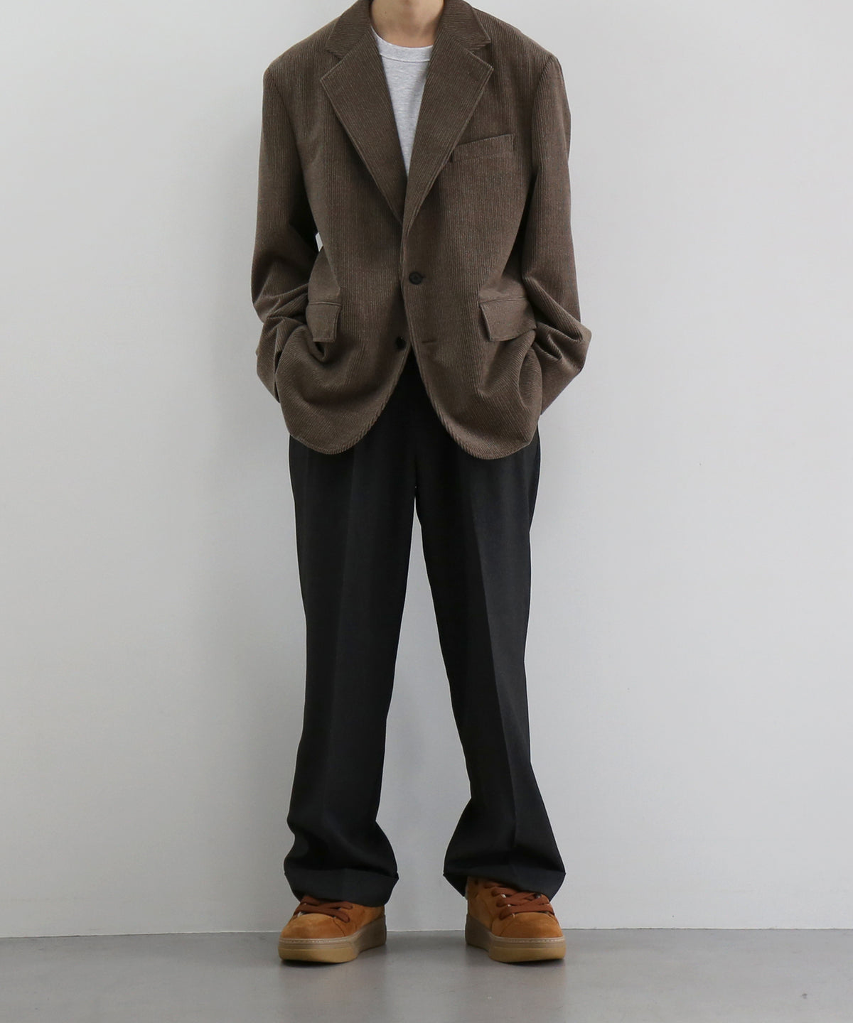 UNUSED Us2581 corduroy jacket "TAUPE"