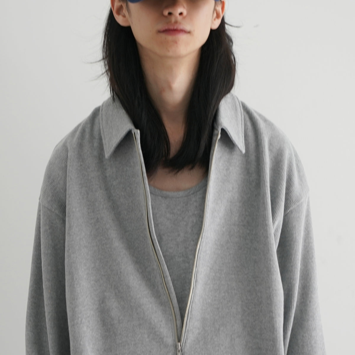 REVERBERATE HALF ZIPP PIQUE グレー 2｜REVERBERATE【リバーバレイト