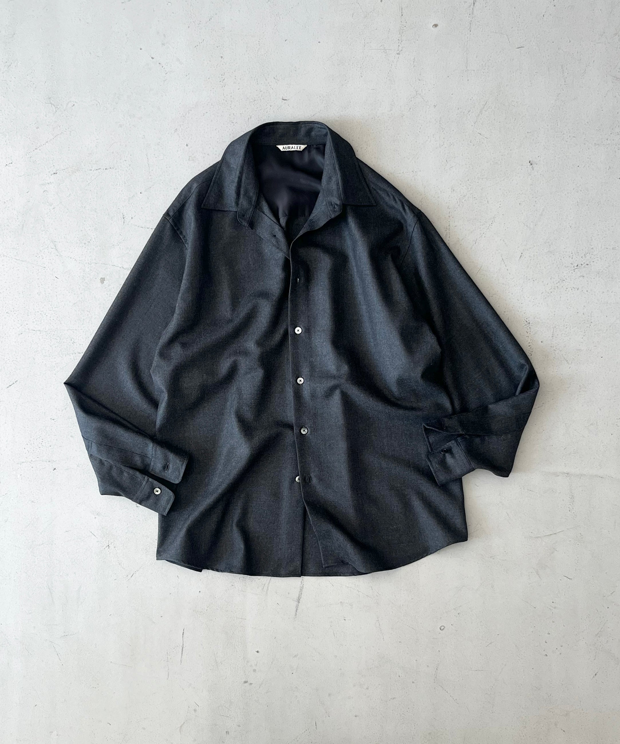 AURALEE Super light wool shirt "TOP CHARCOAL"