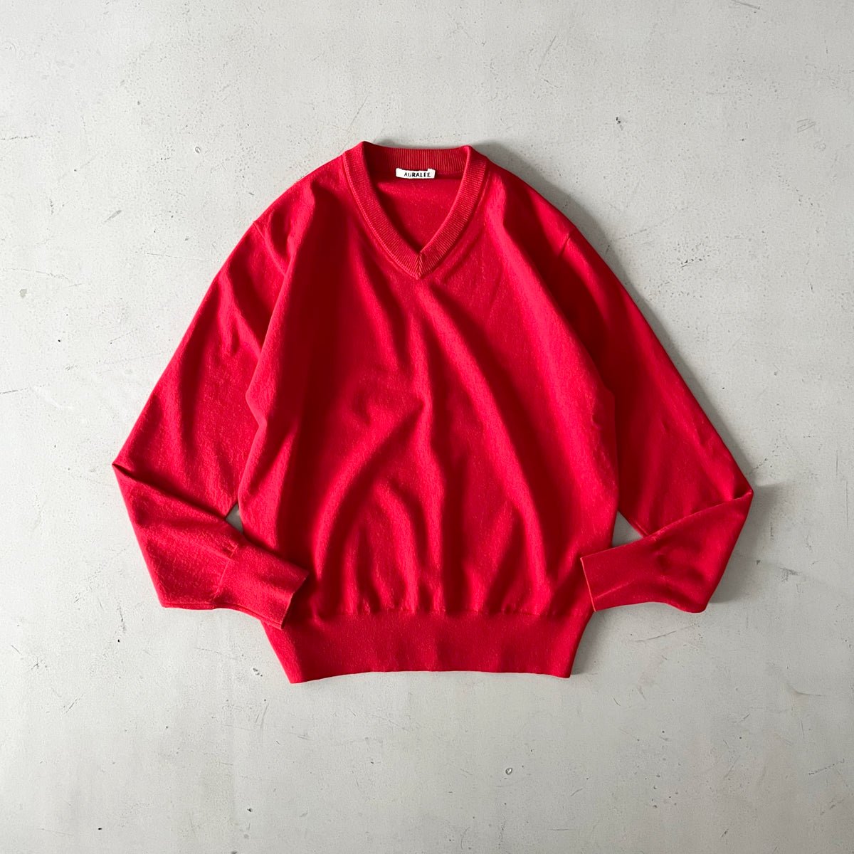トップス AURALEE HIGH TWIST WOOL KNIT V-NECK P/O AURALEE【オーラリー】High twist wool knit v-neck p/o 