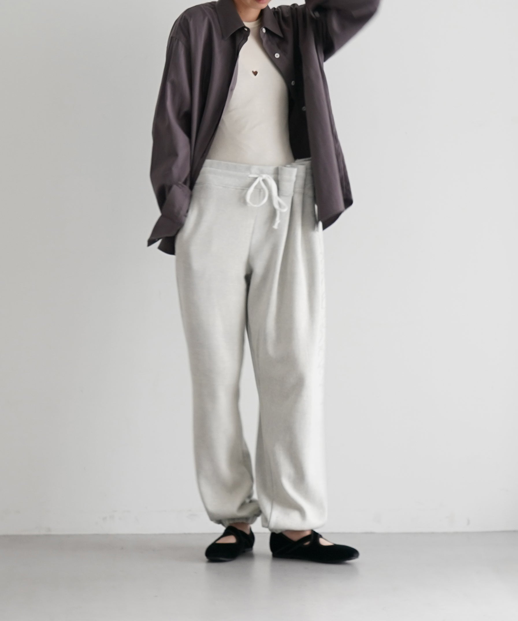 ULIKASANCTUS Curtain jersey pants "IVORY"