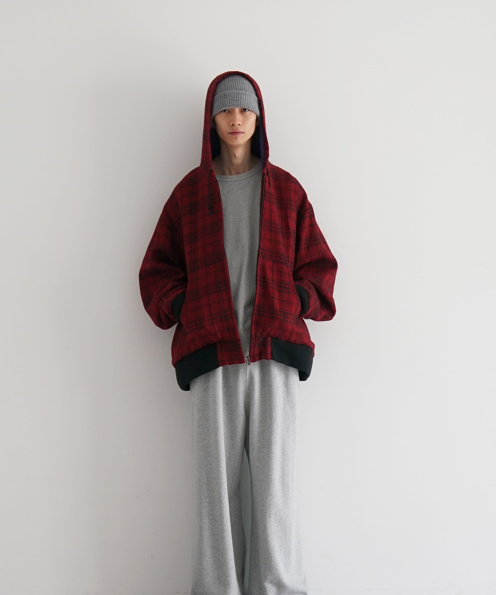 NEEDLES【ニードルズ】zipped work hoody-wool glen plaid 