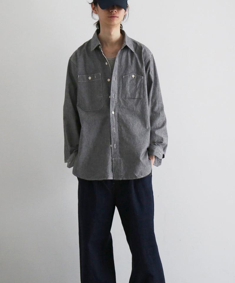 Engineered Garments Work shirt - cotton chambray "GRAY"