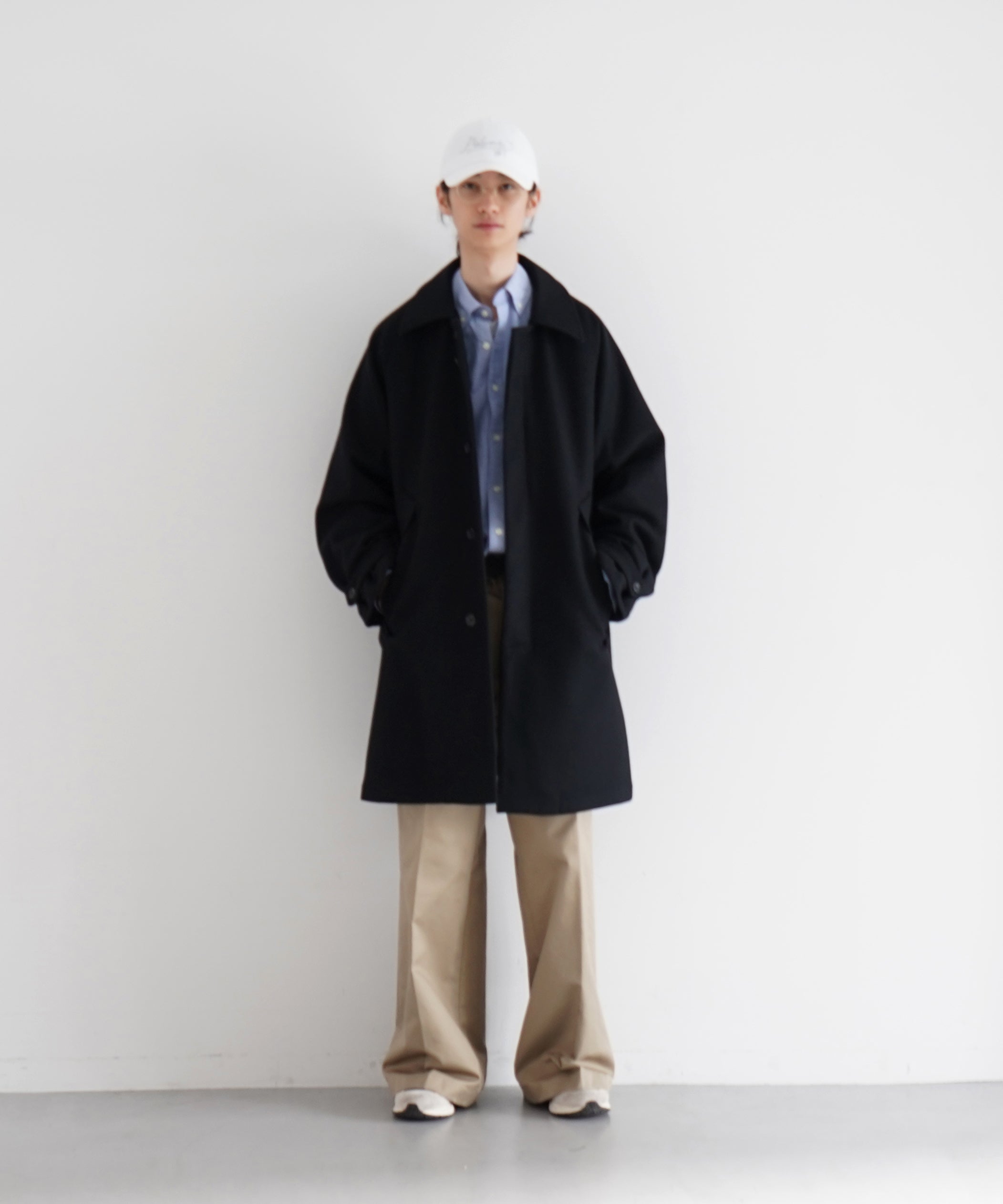 KAIKO Water-repellent wool melton coat "C.GRAY"