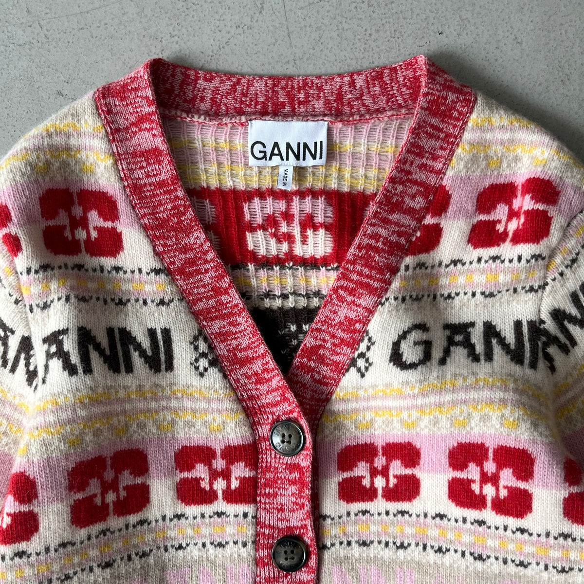 GANNI 売れ筋商品|||ガニー カーディガン アウター レディース Cardigans Red Racing Red Red Sparkle Short Cardigan | GANNI US