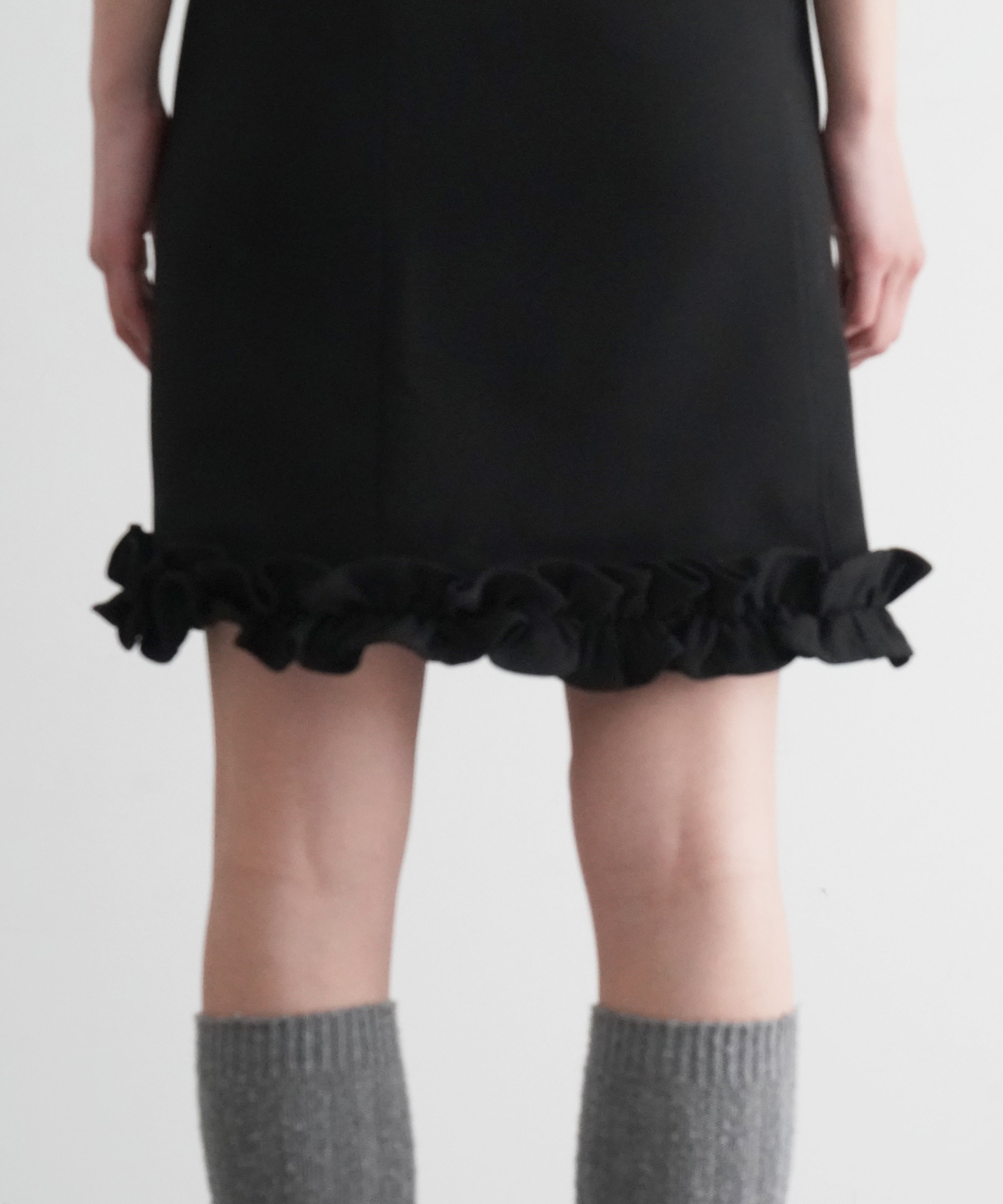 GANNI Bonded crepe skirt "BLACK"