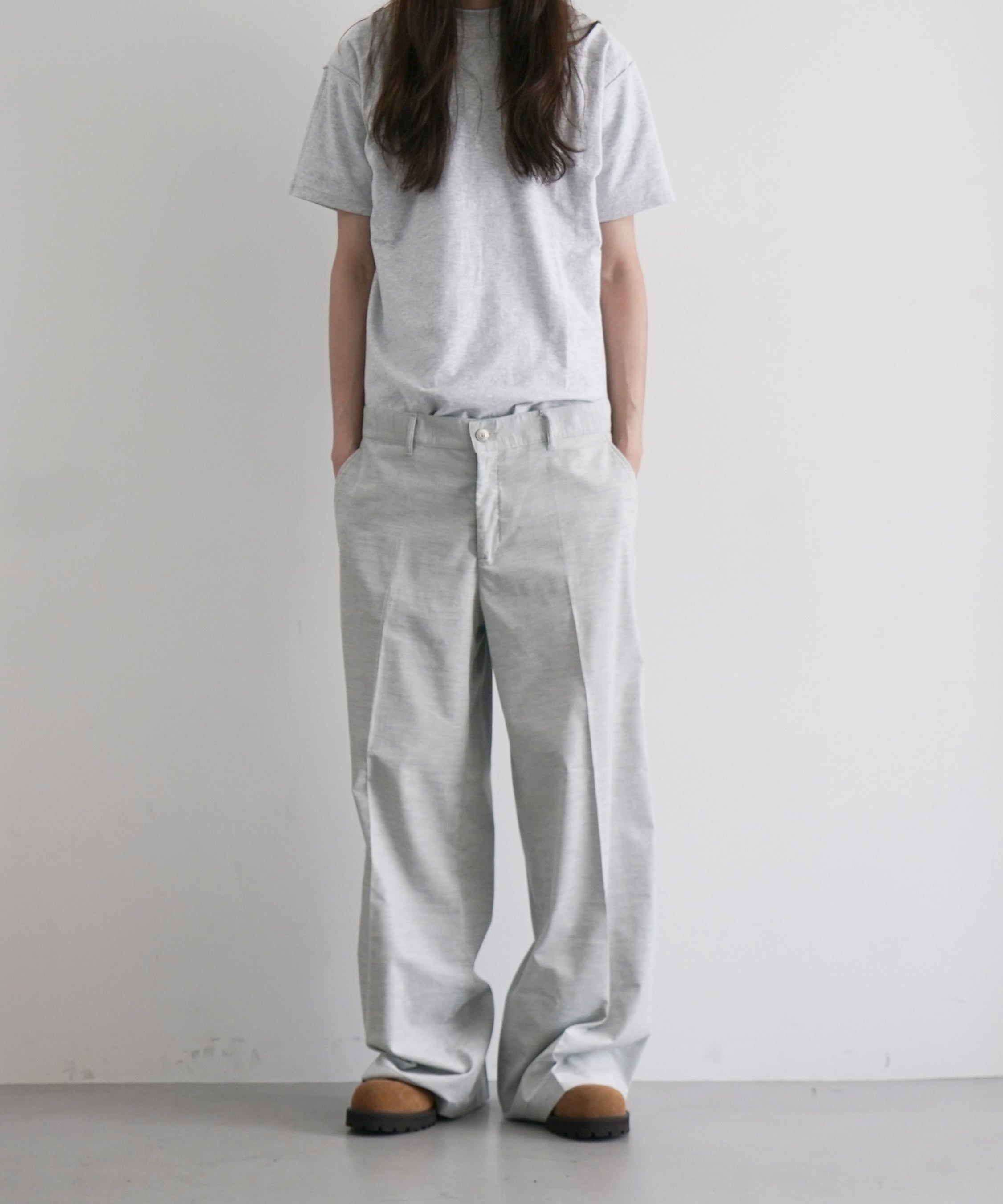 NEONSIGN Code wide pants "GREY"