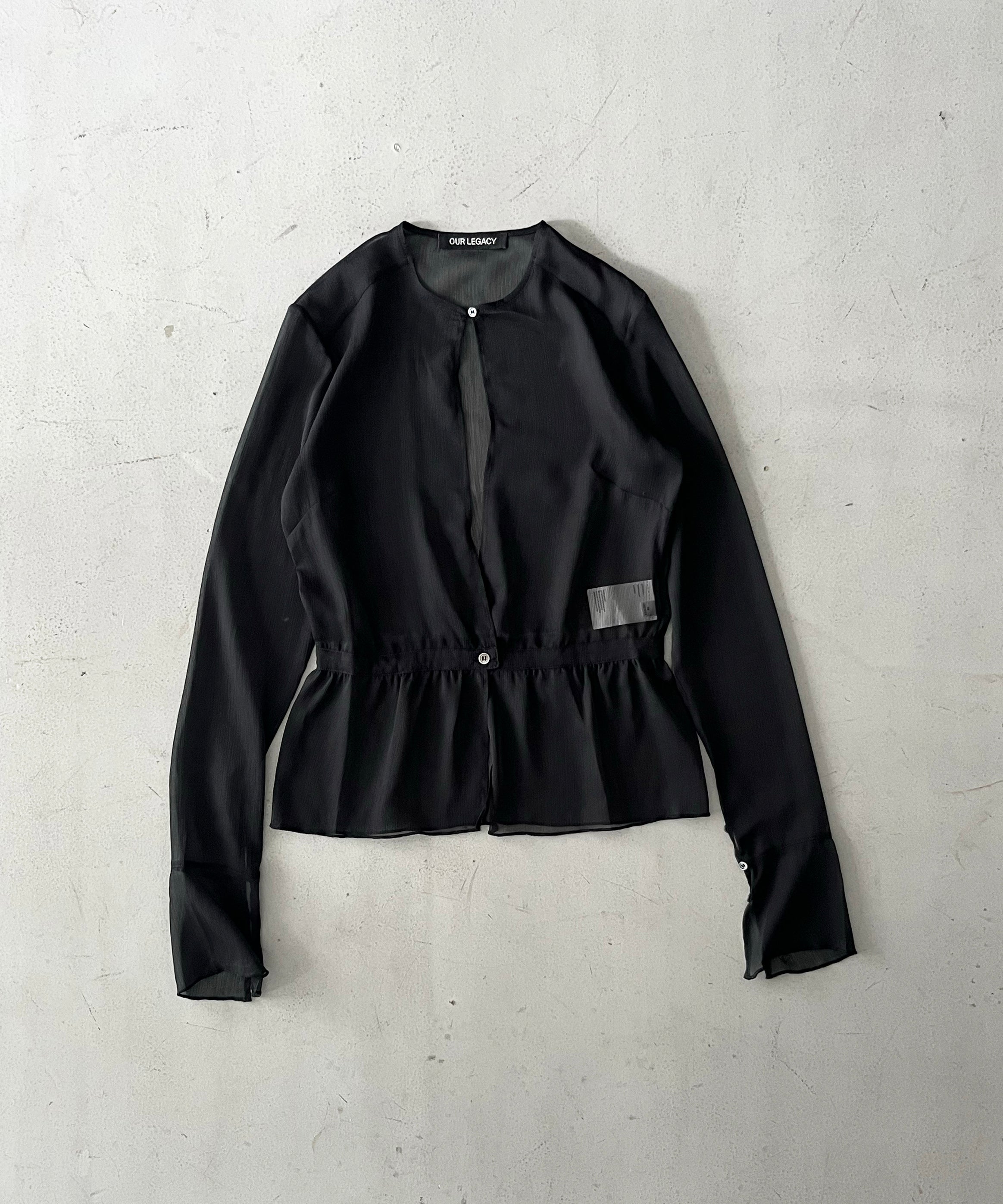 OUR LEGACY Waist blouse "CRINKLE BLACK VEIL POLY"