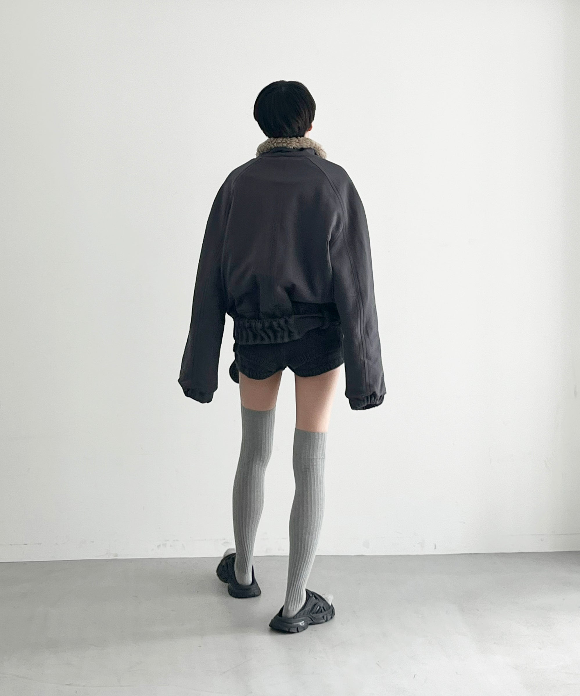 ULIKASANCTUS Belt zip jacket "GREY"