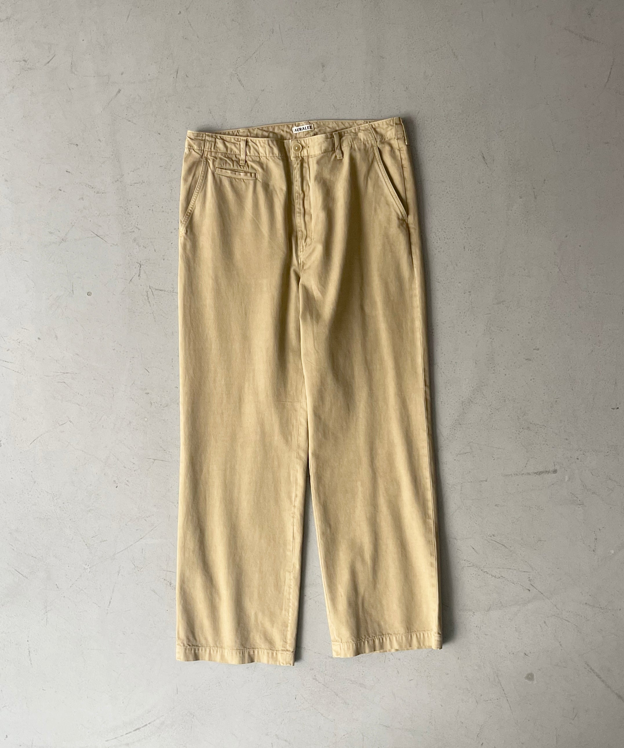 AURALEE Product dyed finx gabardine pants "DYED BEIGE"