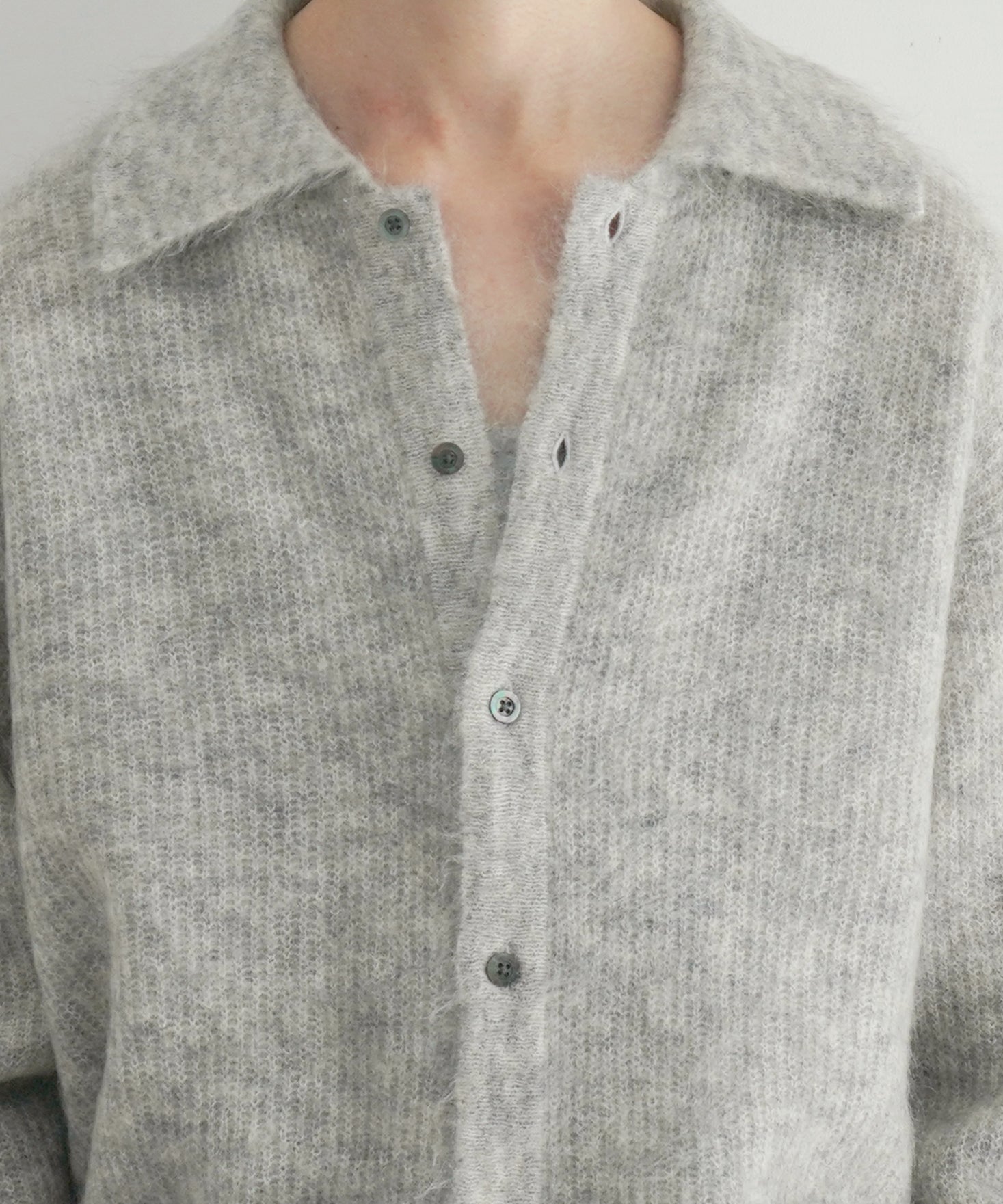 EXCLUSIVE】crepuscule【クレプスキュール】Mohair polo cardigan 
