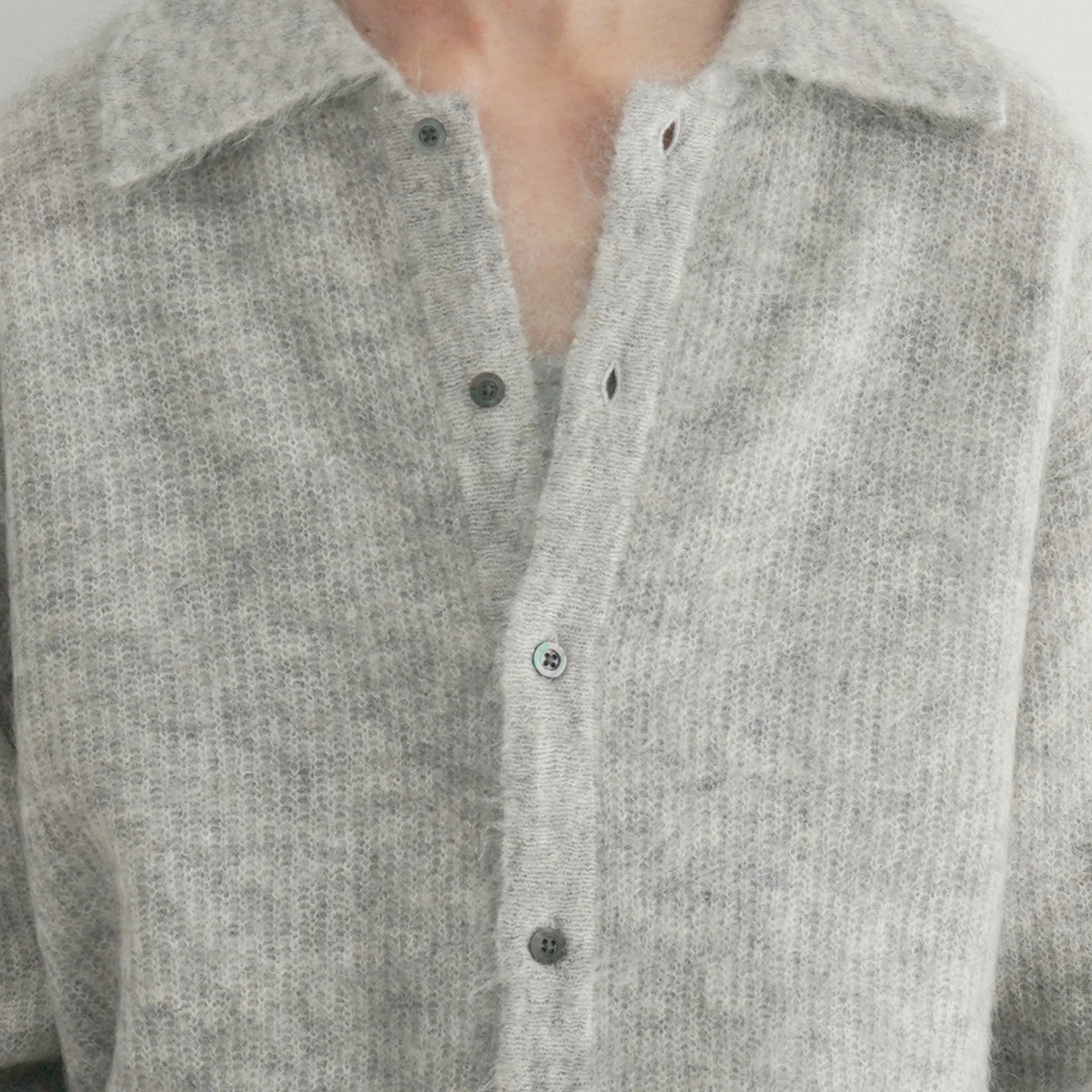 EXCLUSIVE】crepuscule【クレプスキュール】Mohair polo cardigan 