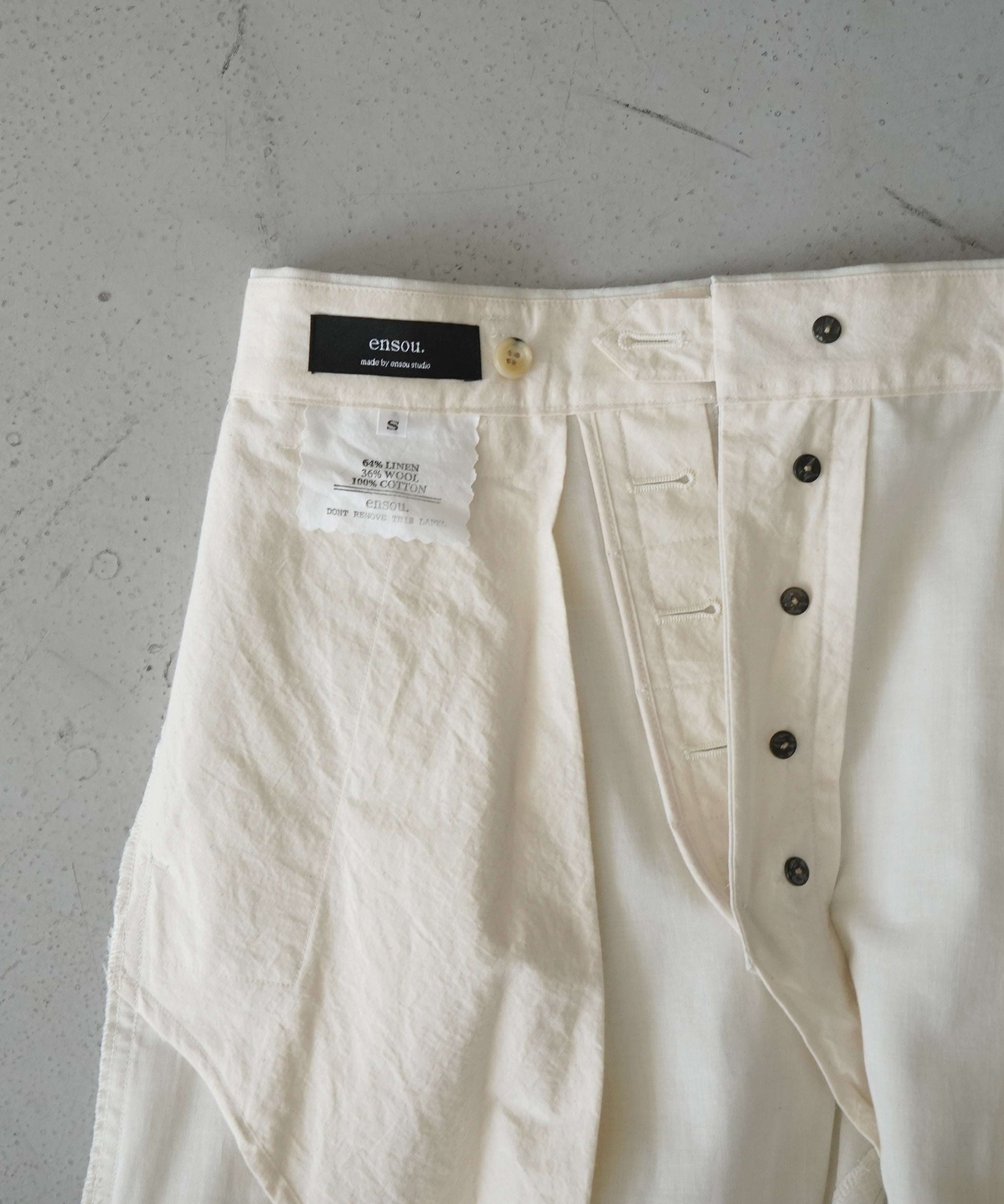 ensou. Doni's Trousers "STONE WHITE"